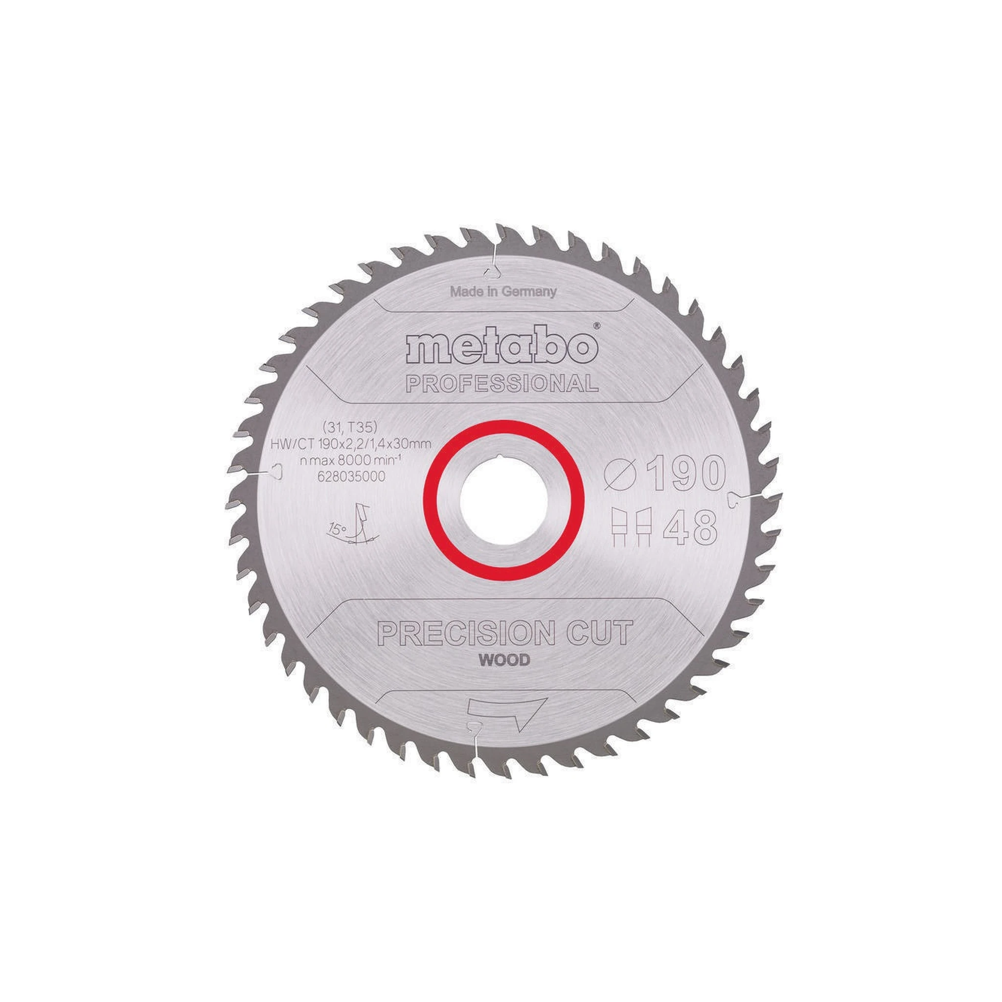 METABO | Kreissägeblatt | D190xSchnitt-B.2,2xBohrung30mm 48Zähne | Wechselzahn