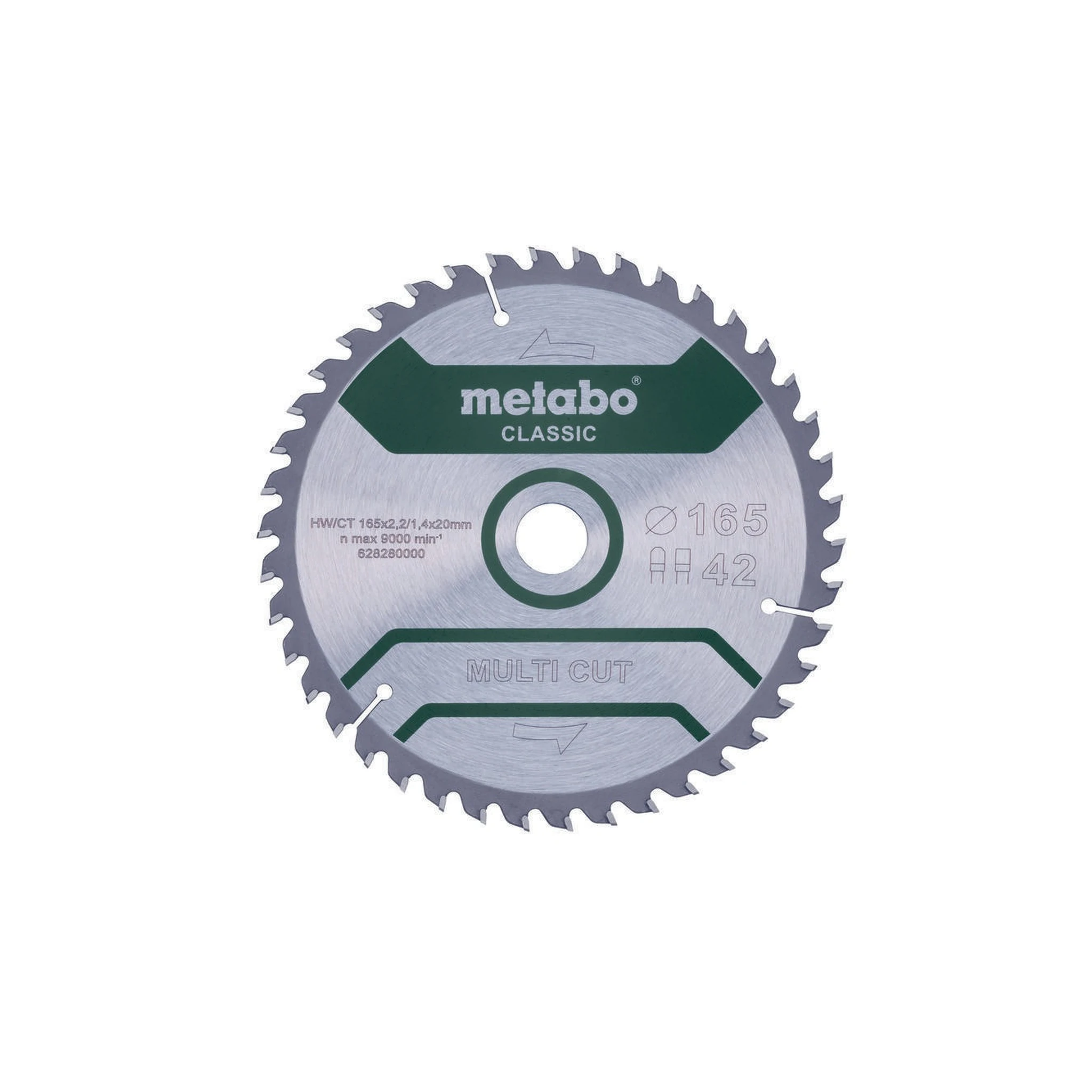 METABO | Kreissägeblatt | D165x2,2/1,4xBohrung20mm Zähnezahl 42 | FZ/TZ