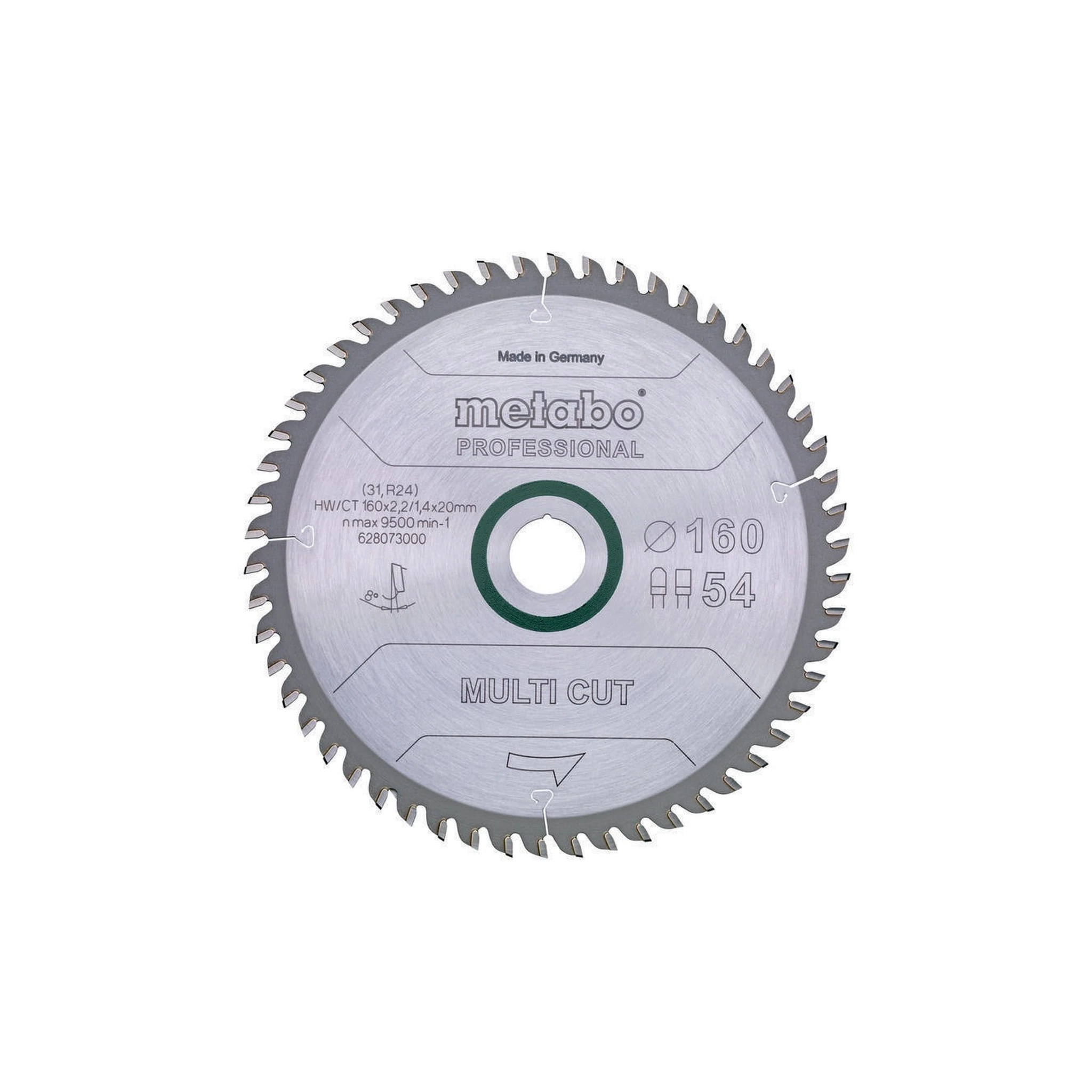 METABO | Kreissägeblatt | D160xSchnitt-B.2,2xBohrung20mm 54Zähne | Flach-Trapezzahn