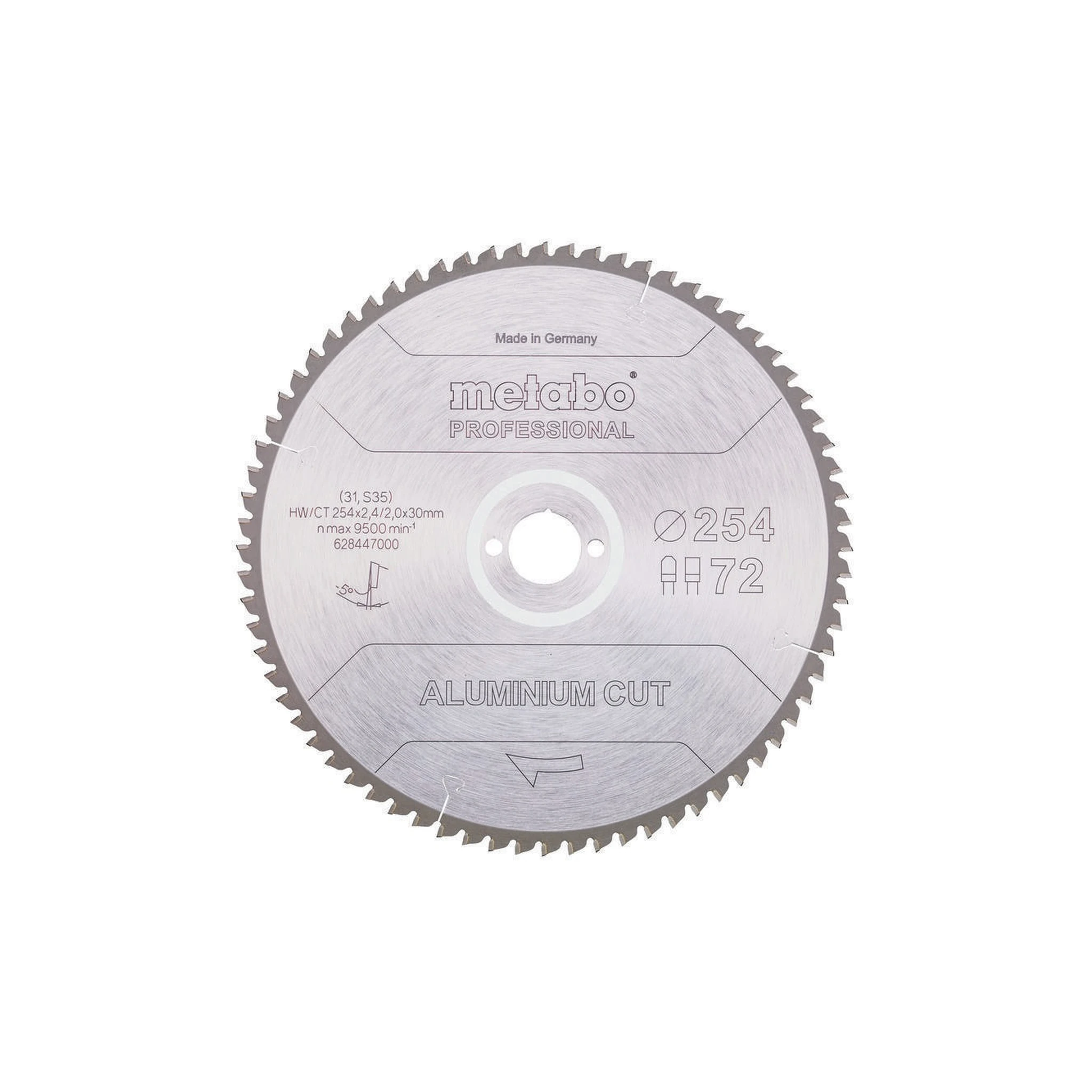 METABO | Kreissägeblatt | D254x2,4/2,0xBohrung30mm Zähnezahl 72 | FZ/TZ