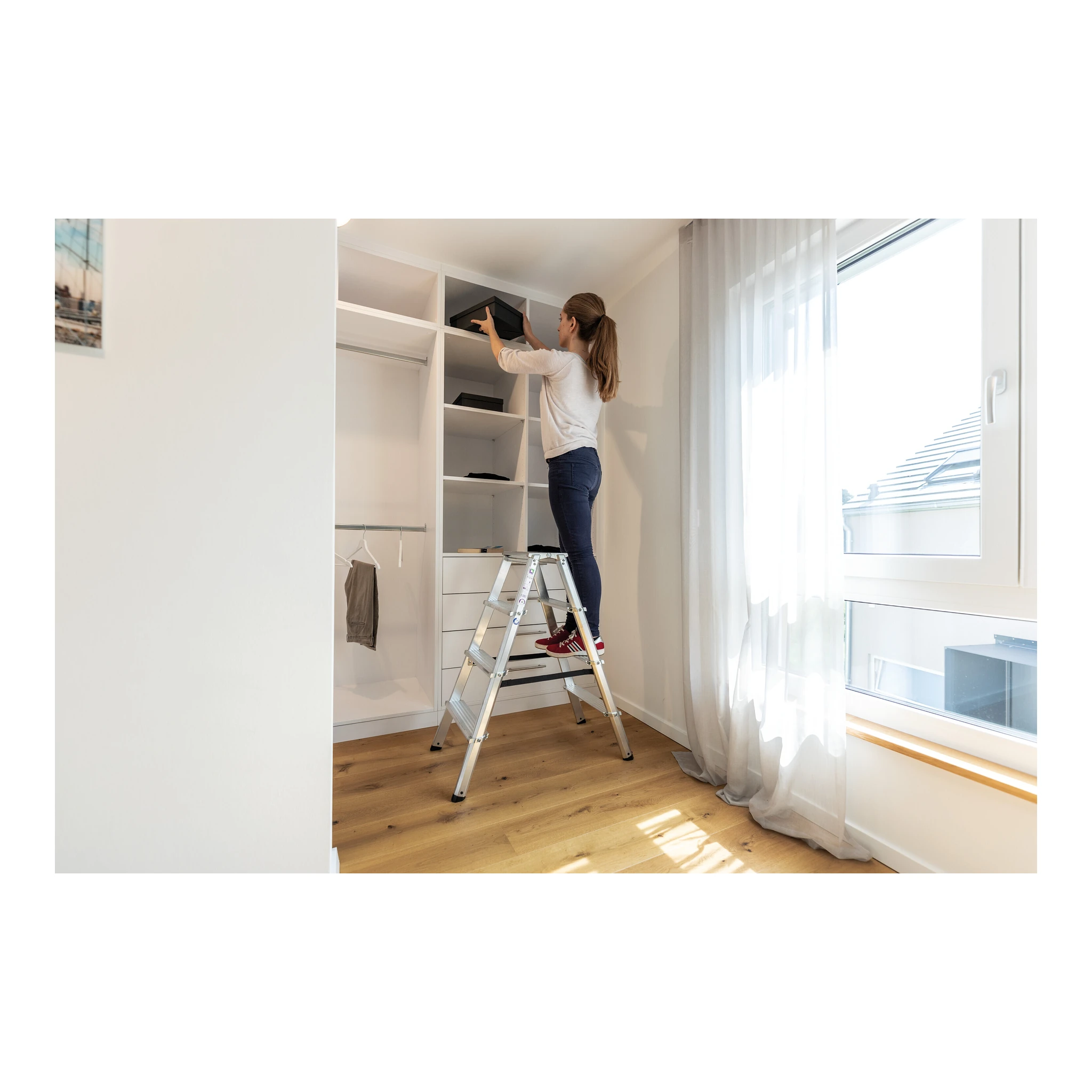 MUNK | ML Stufen-Stehleiter beidseitig begehbar 2x3 Stufen – Bild 6