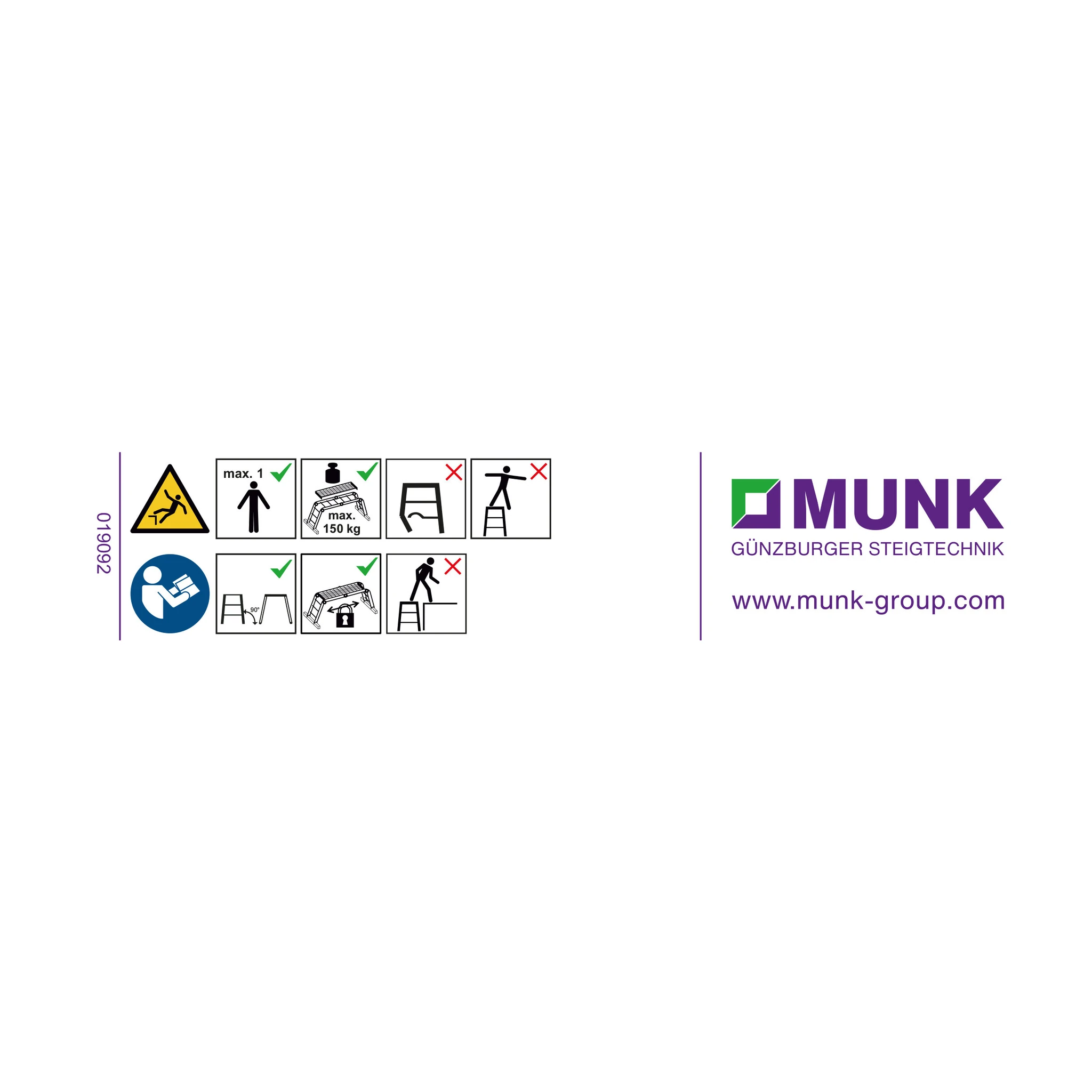 MUNK | Hinweis-Aufkleber für Arbeitsdiele Aufkleber 19092