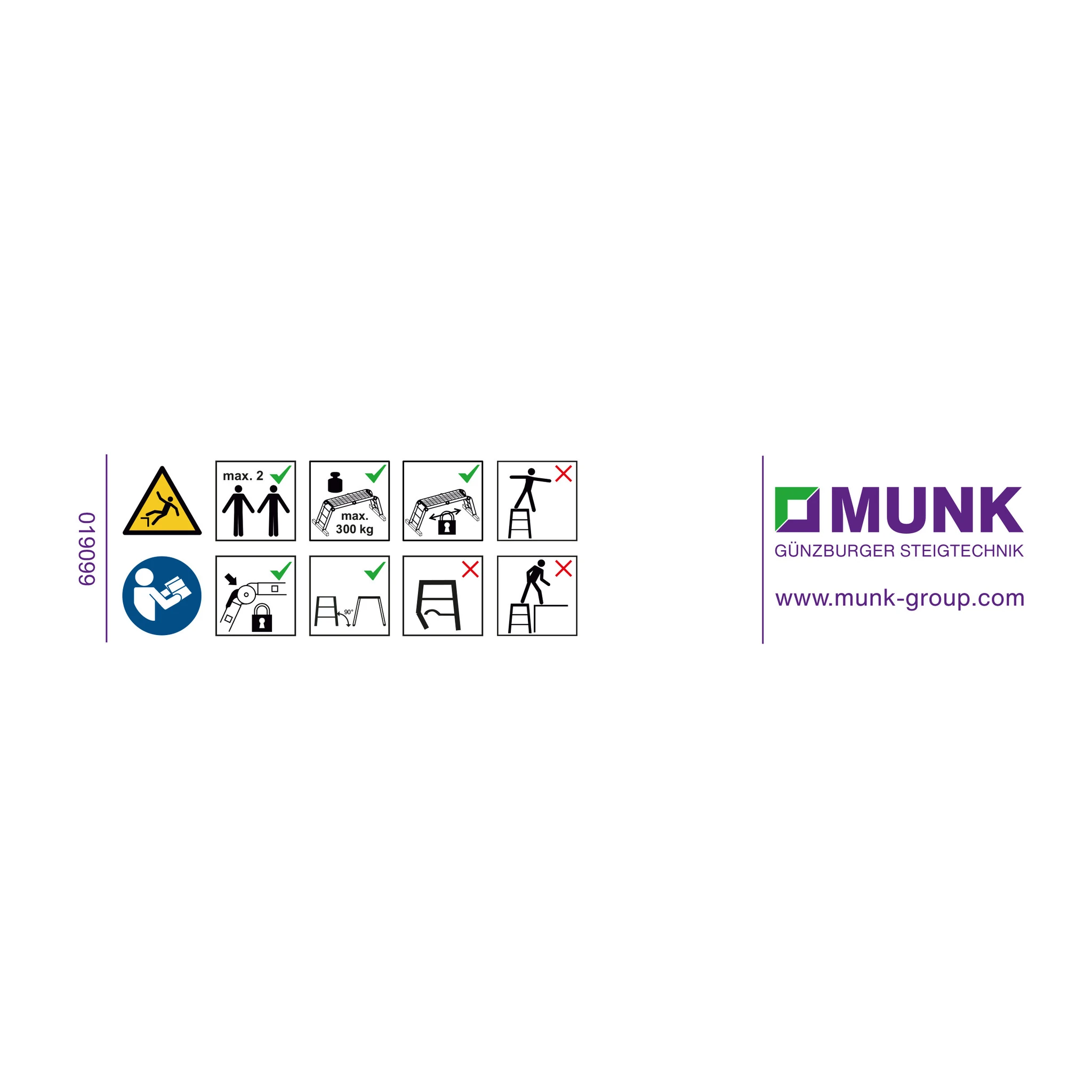 MUNK | Hinweis-Aufkleber für Arbeitsdiele / Maschinenpodest Aufkleber 19099