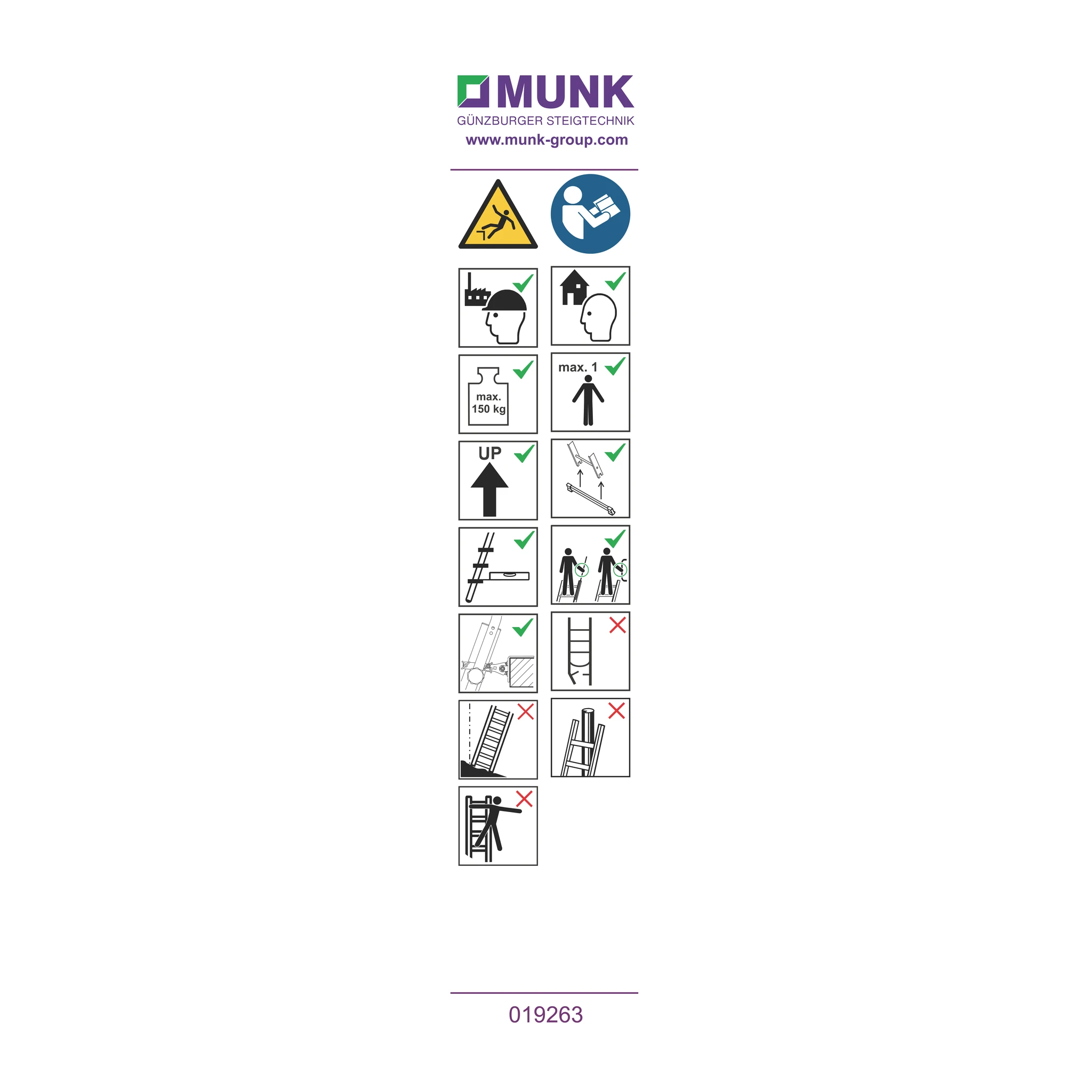 MUNK | Hinweis-Aufkleber für Geschossleiter Aufkleber 19020