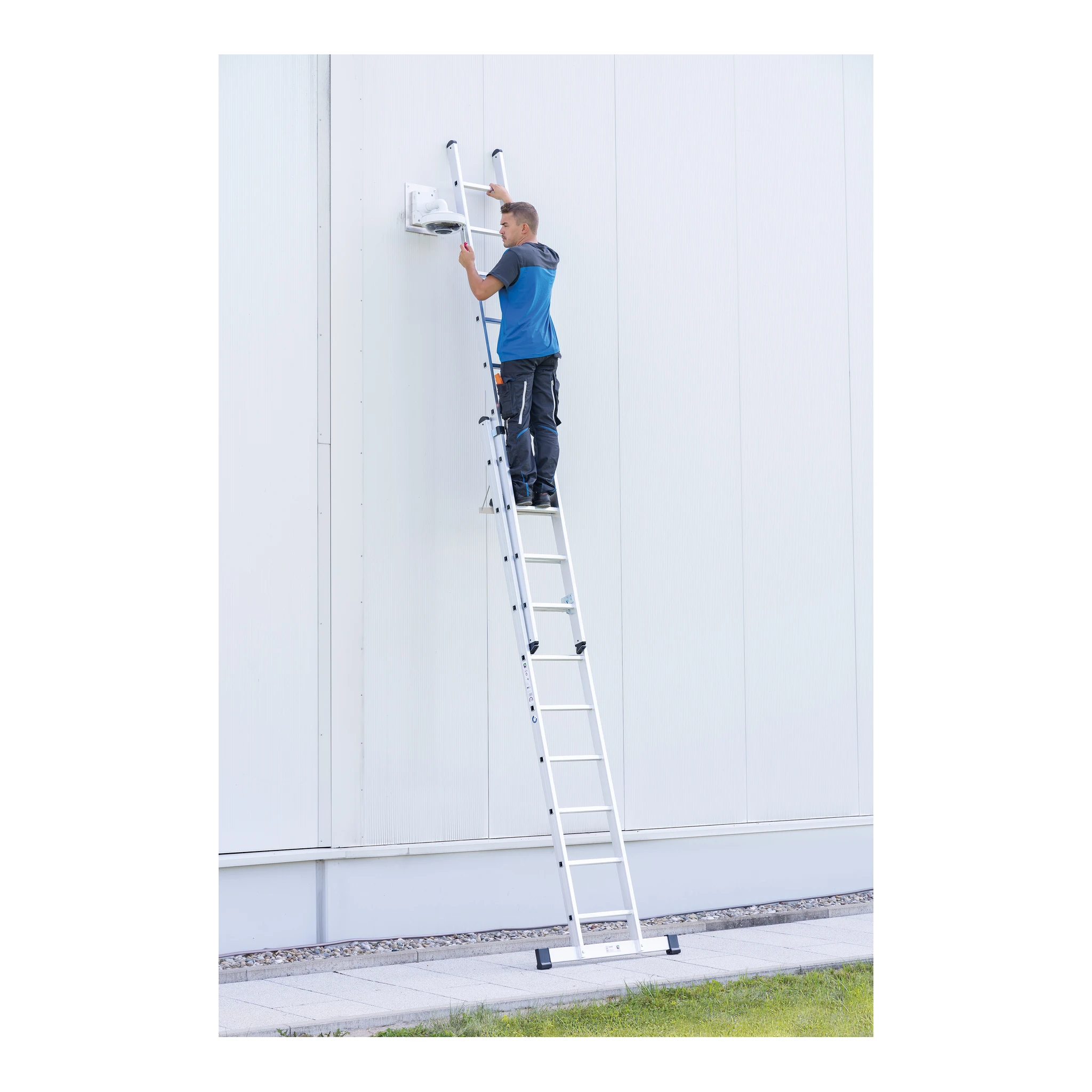 MUNK | Sprossen-Schiebeleiter 2-teilig mit Standard-Traverse 2x10 Sprossen – Bild 3