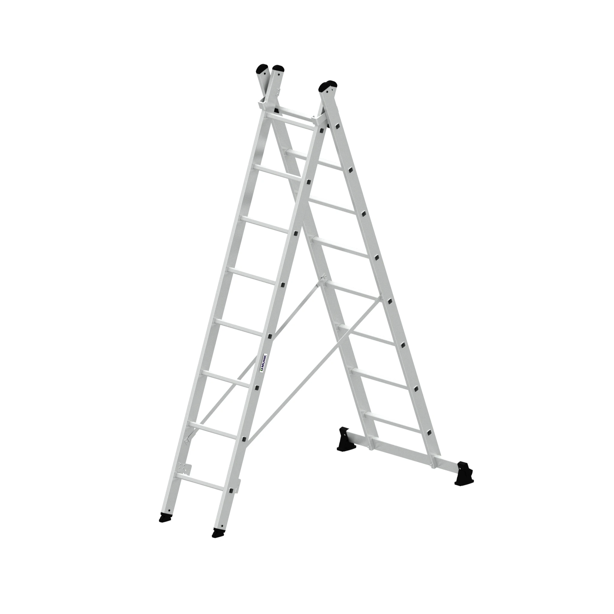 MUNK | Mehrzweckleiter 2-teilig mit nivello®-Traverse 2x8 Sprossen
