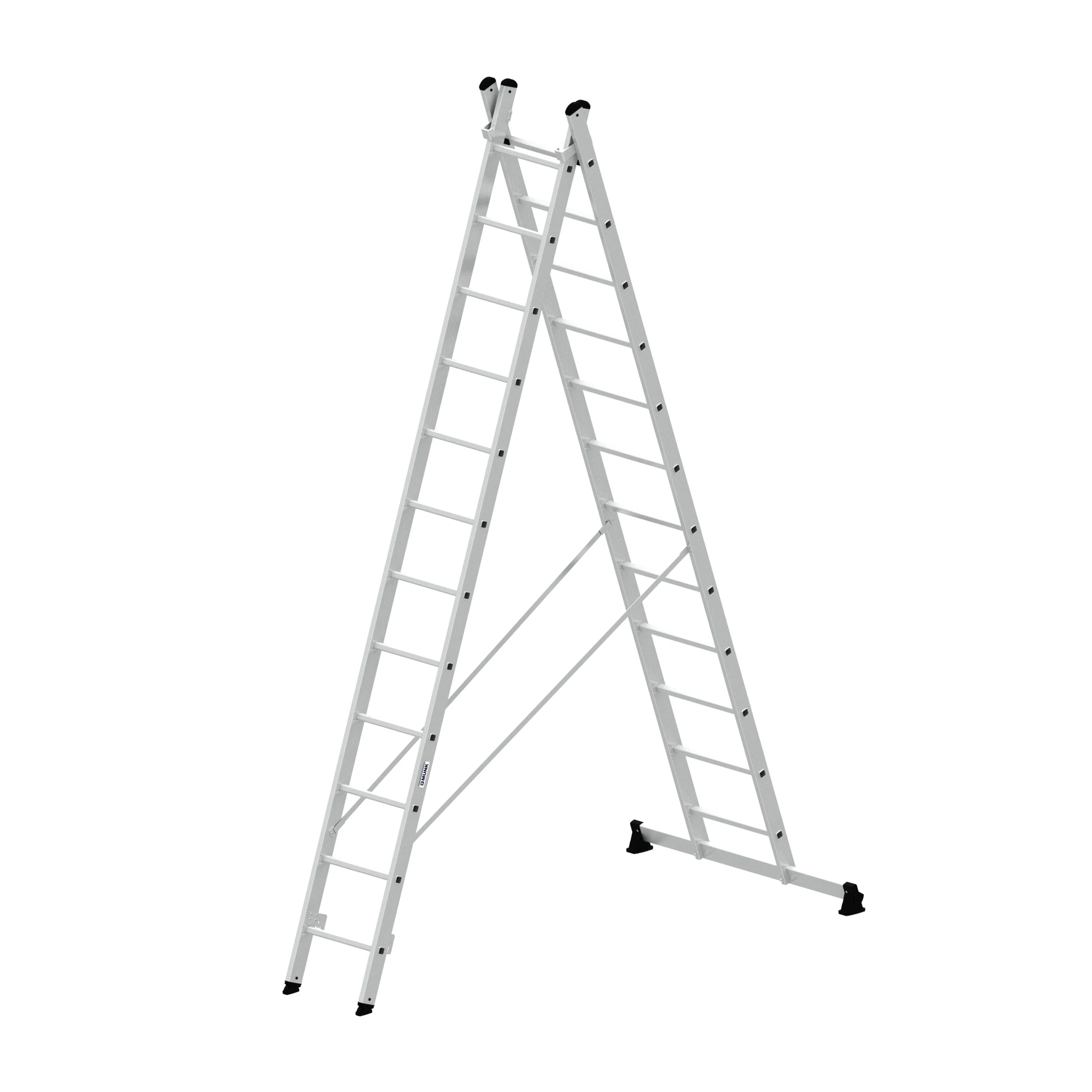MUNK | Mehrzweckleiter 2-teilig mit nivello®-Traverse 2x12 Sprossen
