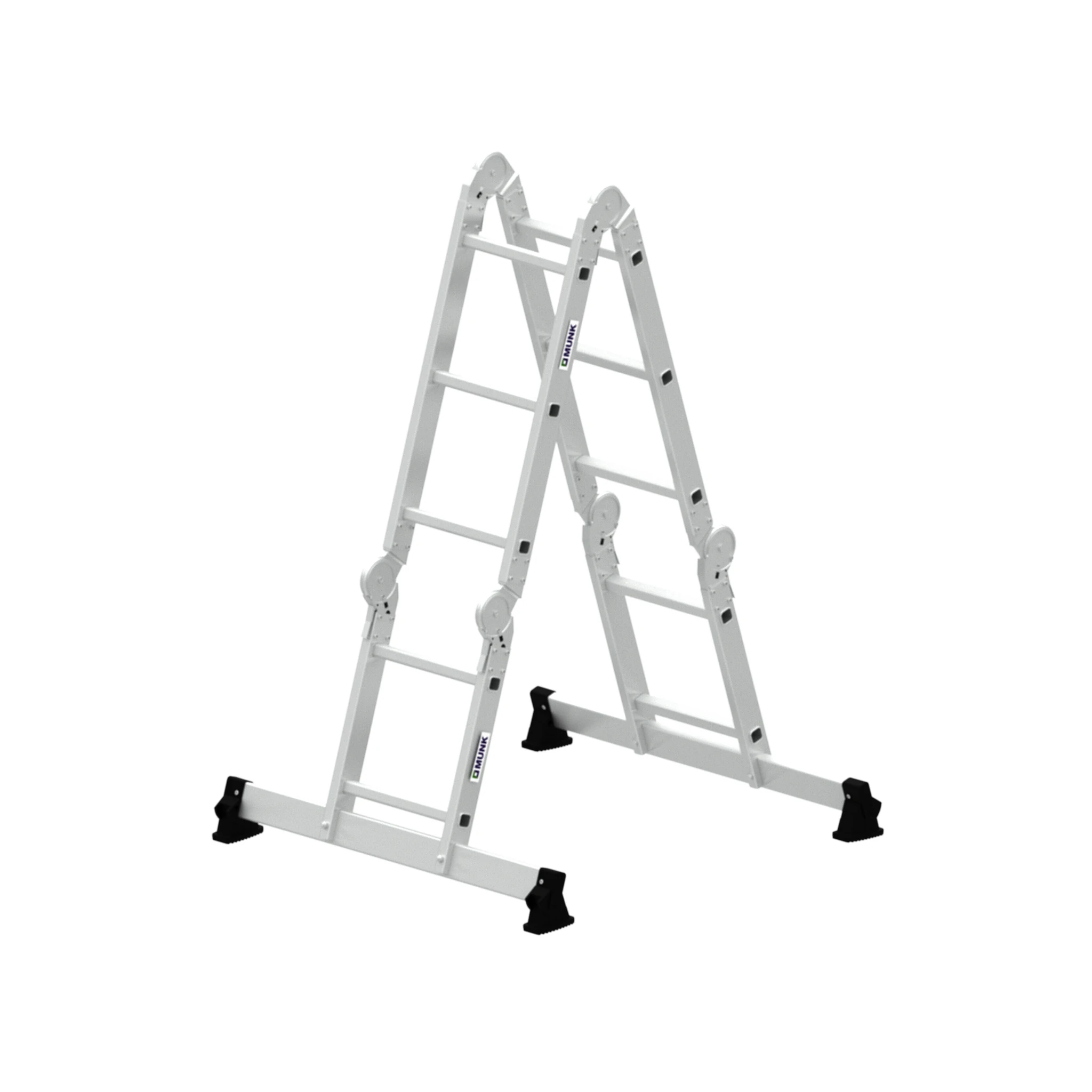 MUNK | Vielzweckleiter 4-teilig mit nivello®-Traverse 2x2 + 2x3 Sprossen