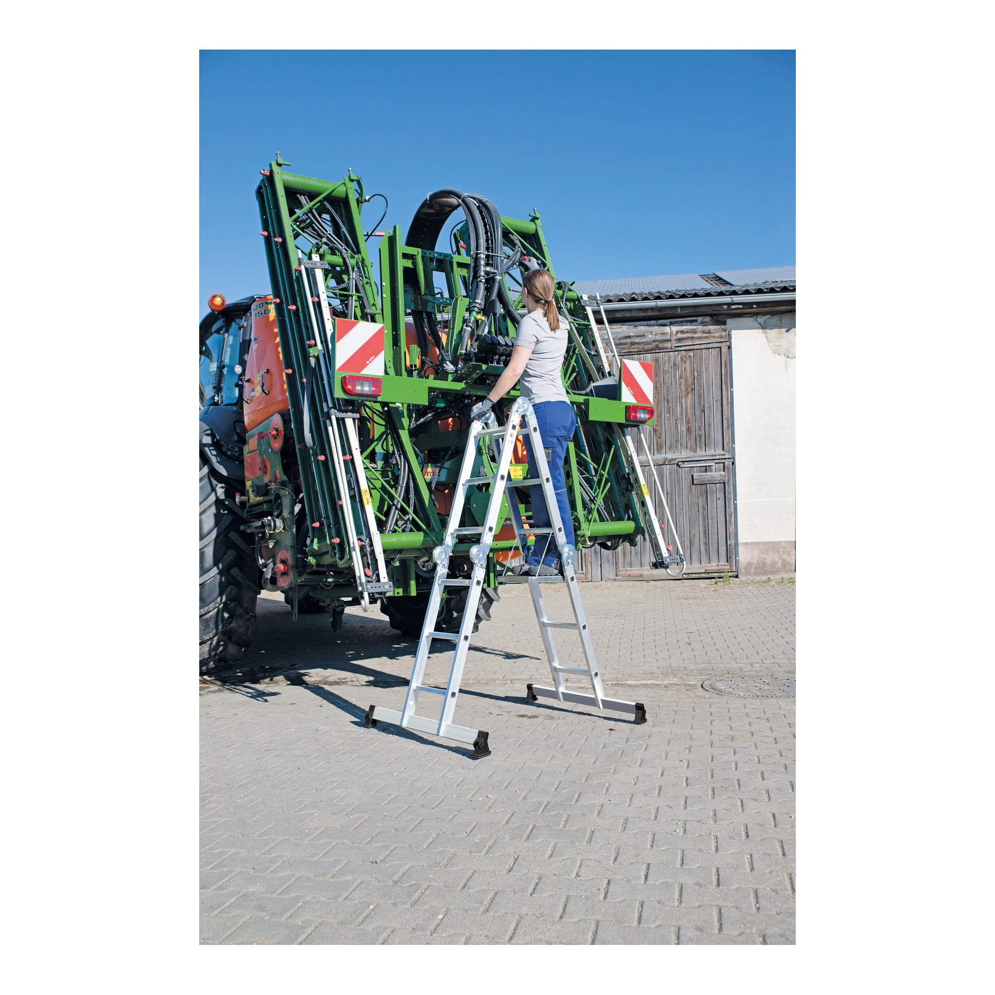 MUNK | Vielzweckleiter 4-teilig mit nivello®-Traverse 2x2 + 2x3 Sprossen – Bild 3