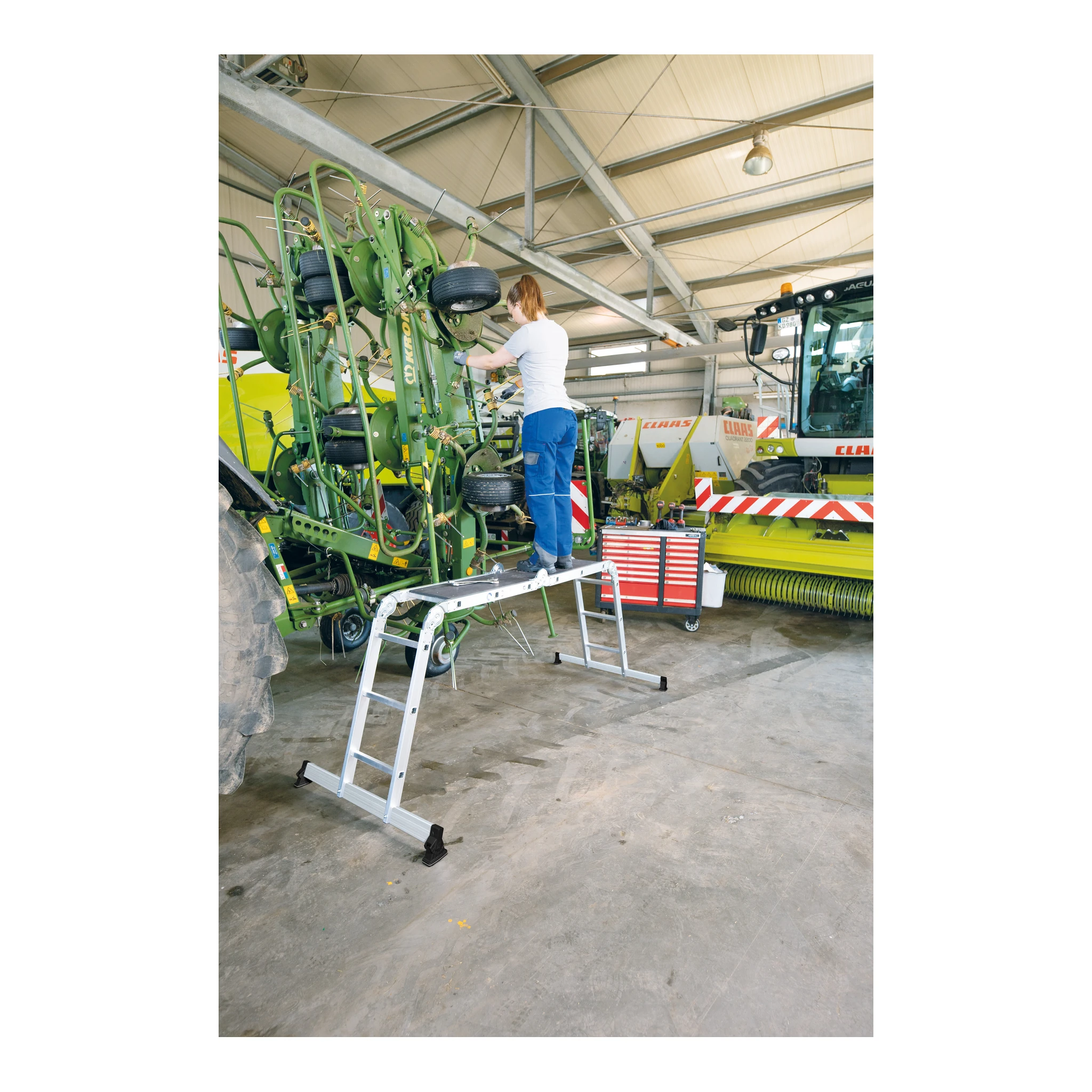 MUNK | Vielzweckleiter 4-teilig mit nivello®-Traverse 2x2 + 2x3 Sprossen – Bild 4