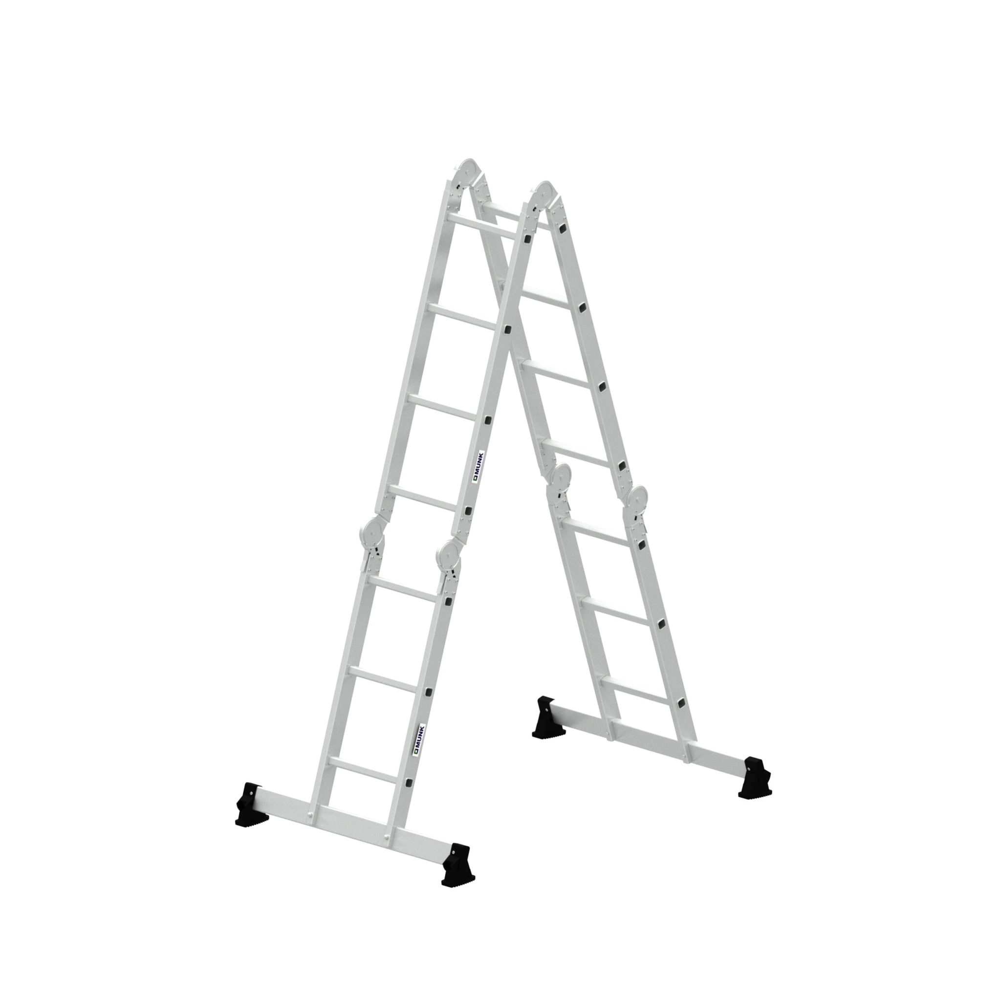 MUNK | Vielzweckleiter 4-teilig mit nivello®-Traverse 2x3 + 2x4 Sprossen