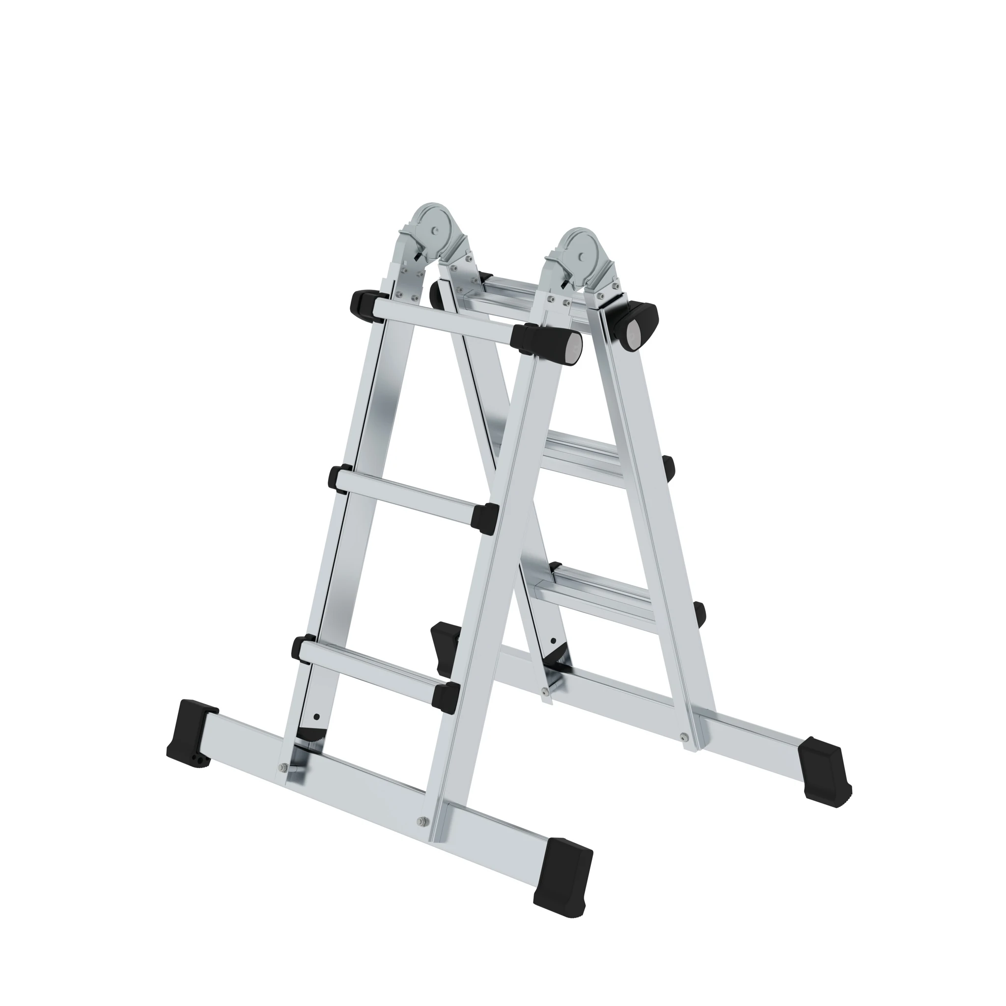 MUNK | Sprossen-Teleskopleiter 4-teilig mit Traverse 4x3 Sprossen