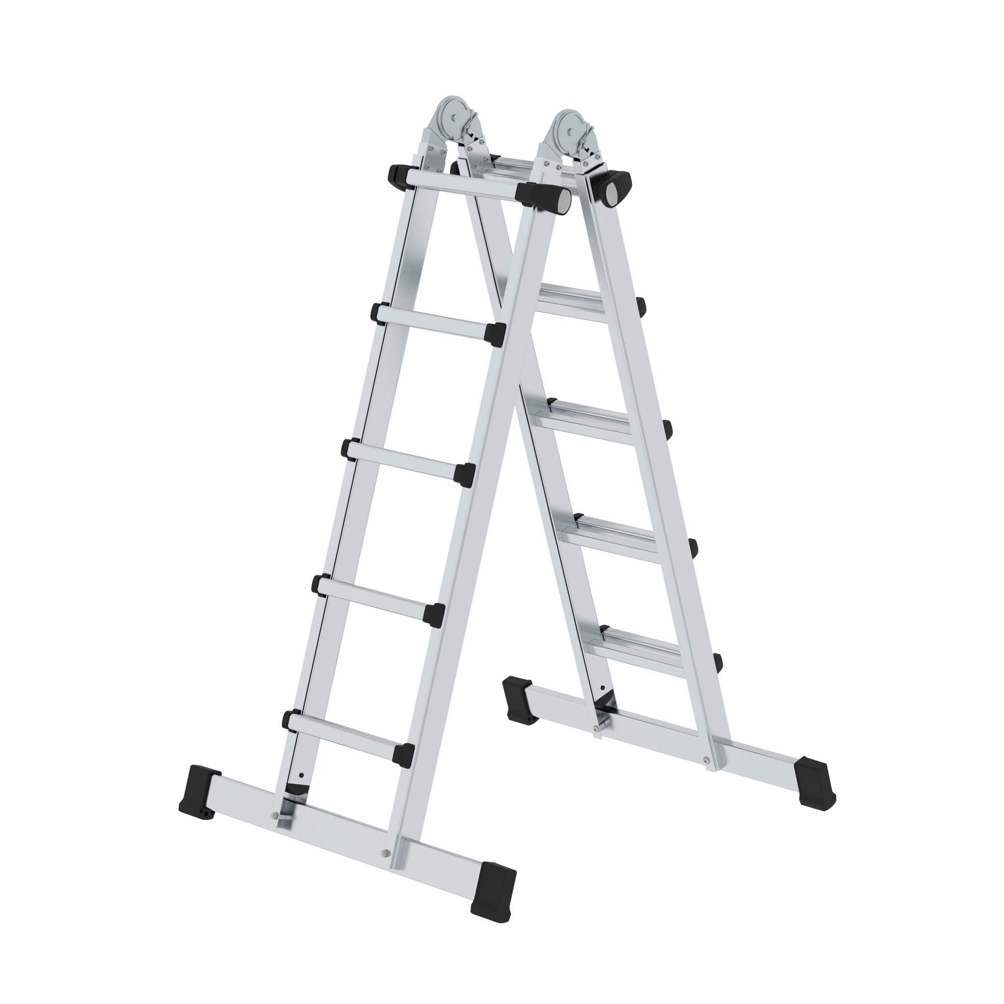 MUNK | Sprossen-Teleskopleiter 4-teilig mit Traverse 4x5 Sprossen