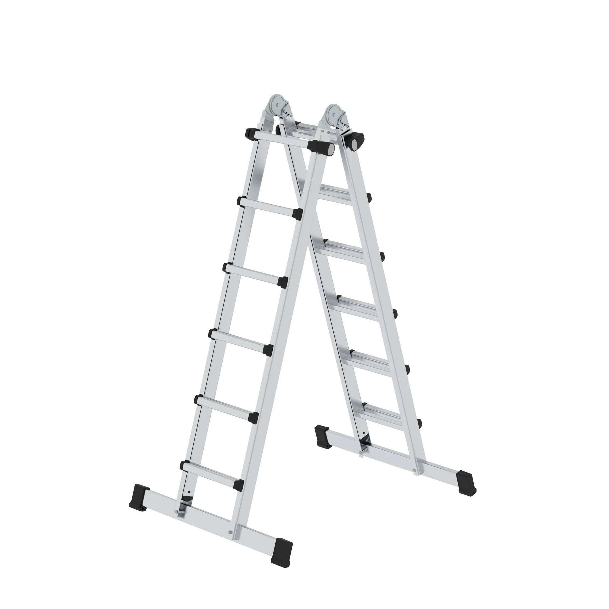 MUNK | Sprossen-Teleskopleiter 4-teilig mit Traverse 4x6 Sprossen