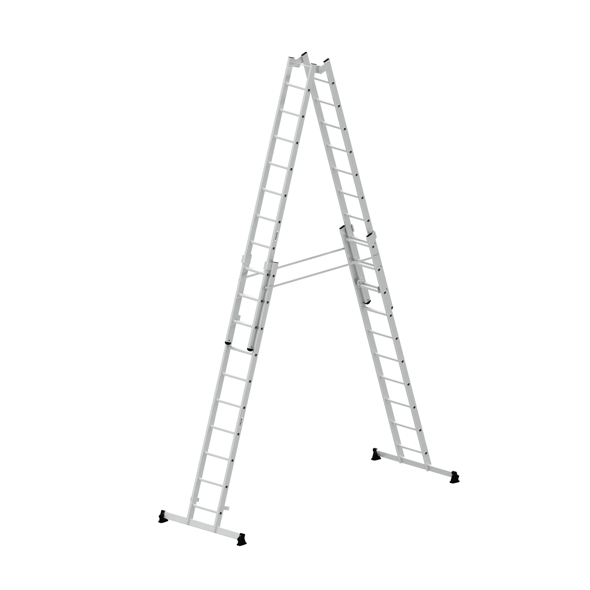 MUNK | Sprossen-Stehleiter 4-teilig mit nivello®-Traverse 4x10 Sprossen