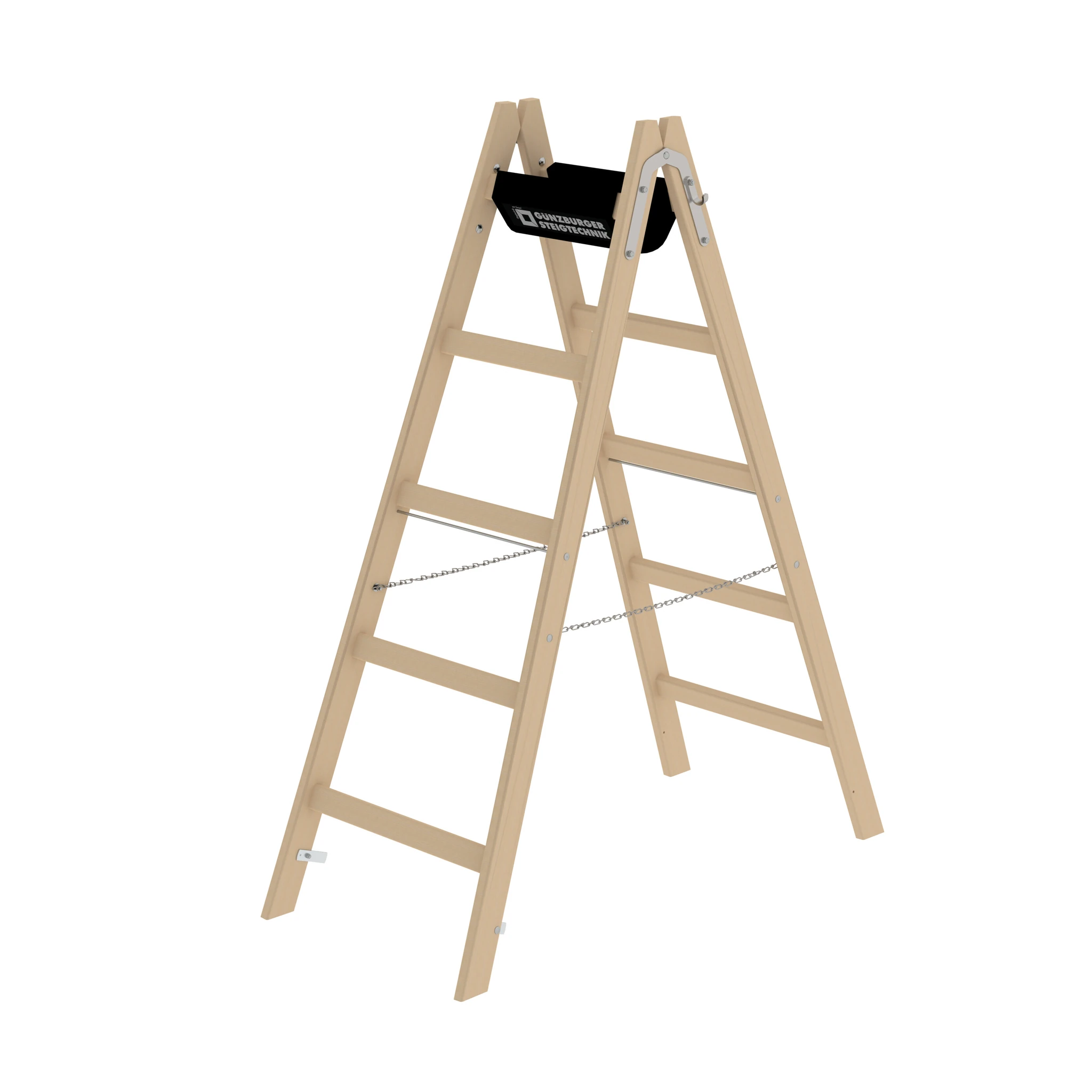 MUNK | Sprossen-Stehleiter Holz 2x5 Sprossen