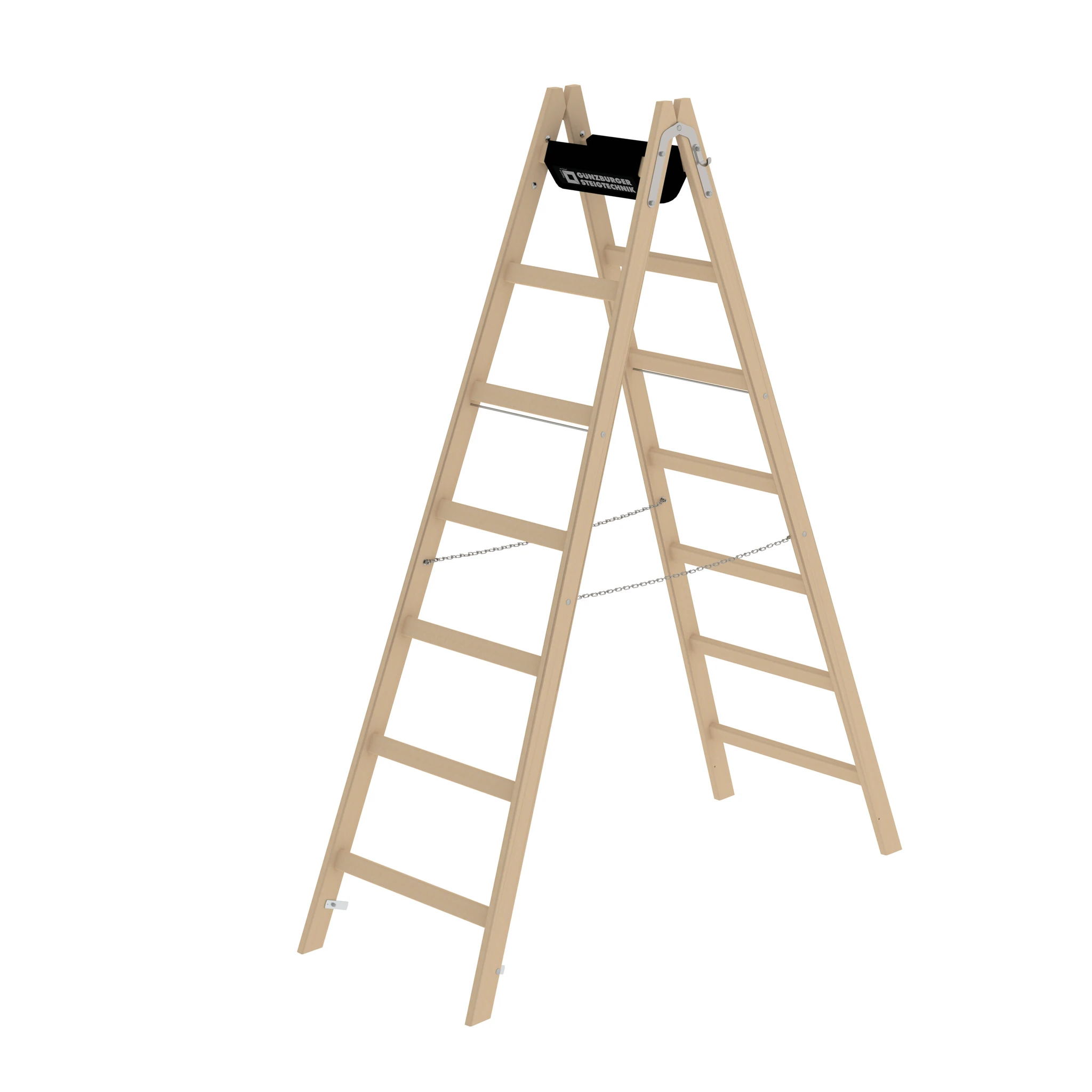 MUNK | Sprossen-Stehleiter Holz 2x7 Sprossen