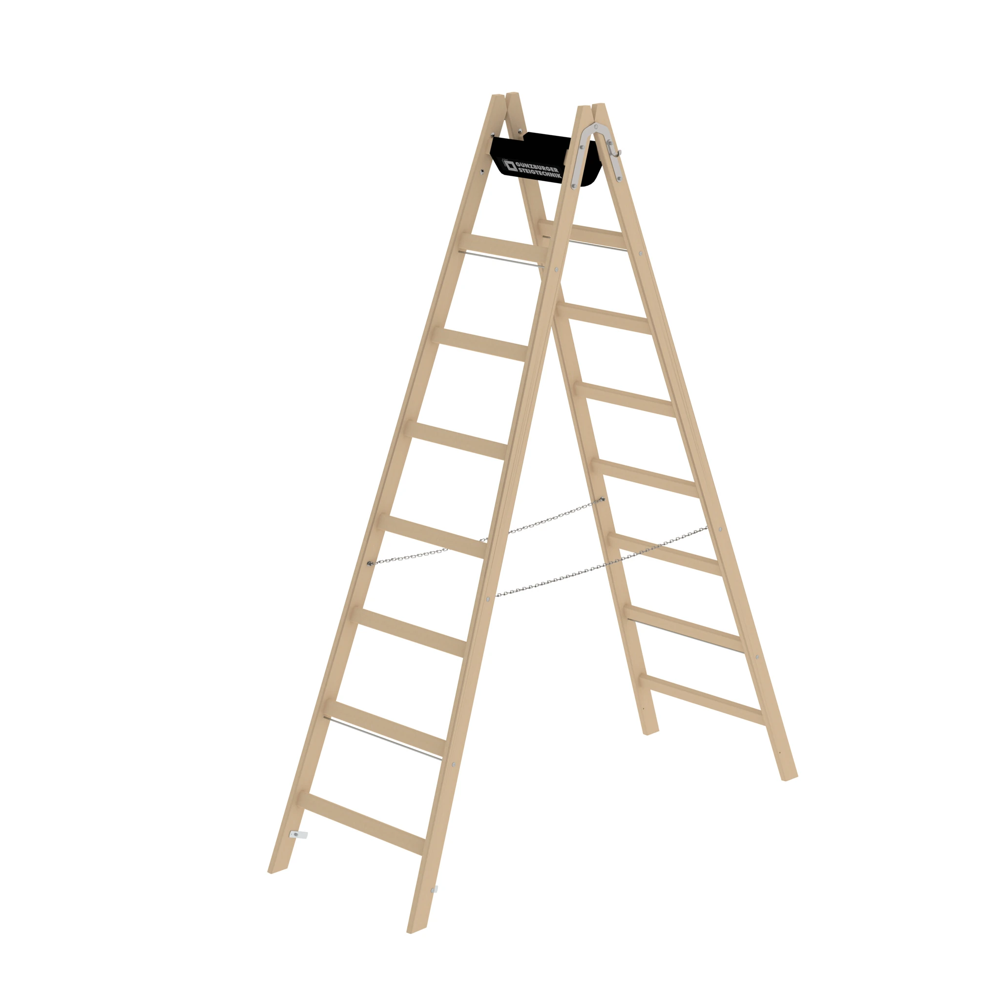 MUNK | Sprossen-Stehleiter Holz 2x8 Sprossen