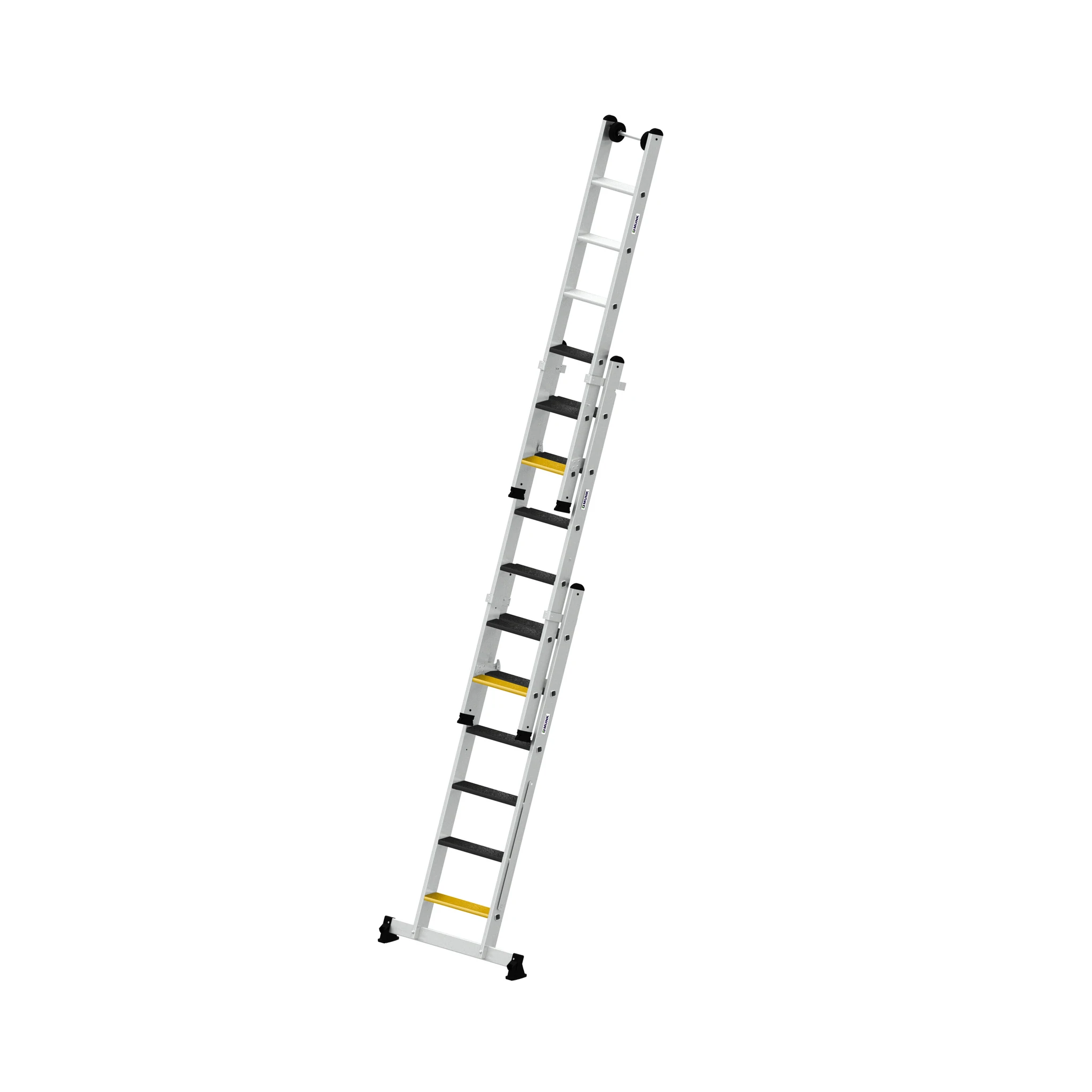 MUNK | Stufen-Mehrzweckleiter 3-teilig mit nivello®-Traverse und clip-step R13 3x6 Stufen – Bild 2