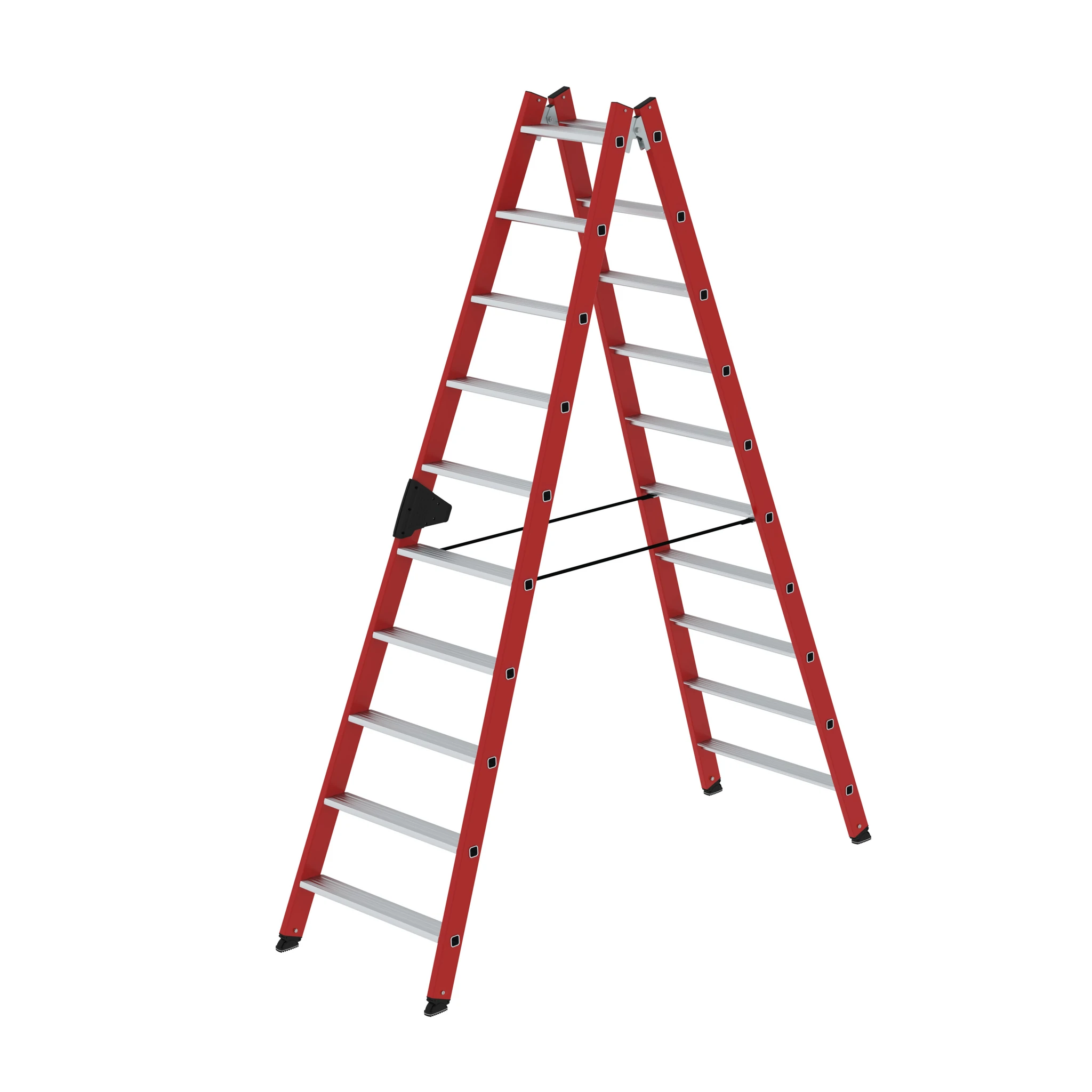 MUNK | Stufen-Stehleiter beidseitig begehbar GFK / Alu 2x10 Stufen