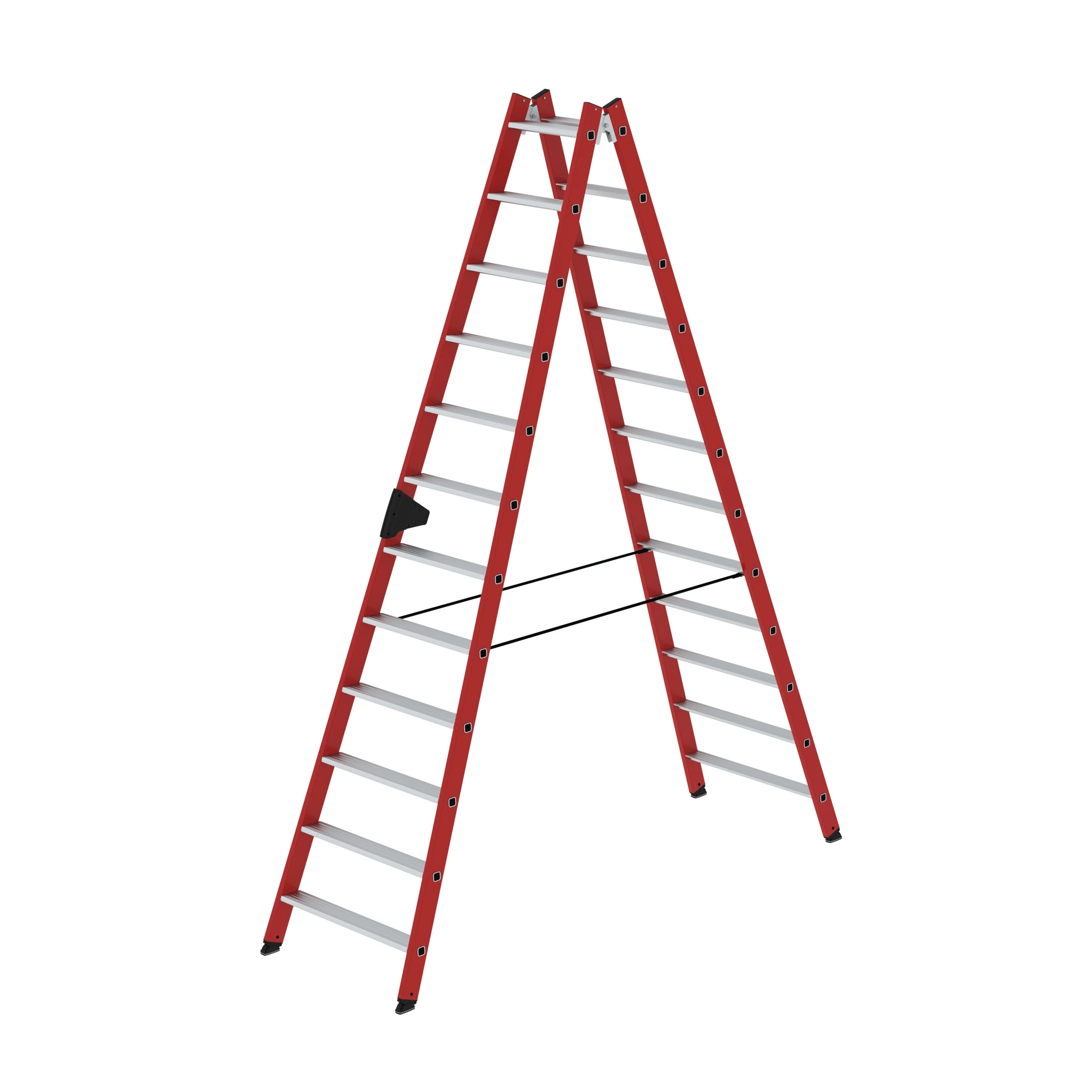 MUNK | Stufen-Stehleiter beidseitig begehbar GFK / Alu 2x12 Stufen
