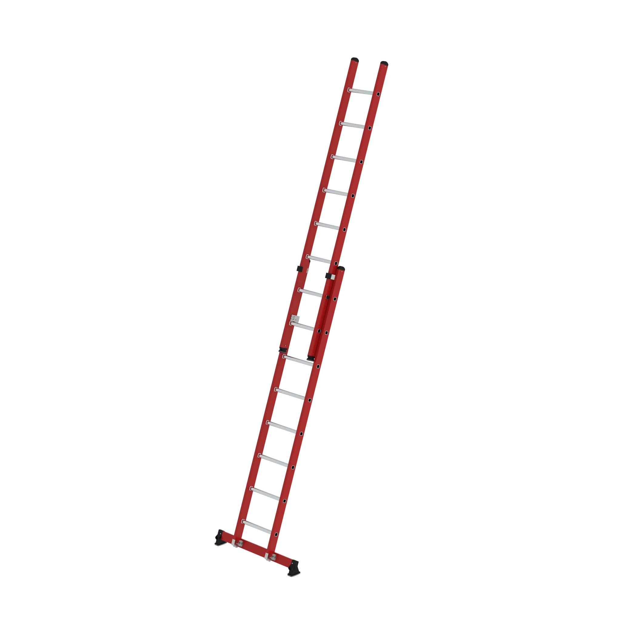 MUNK | Sprossen-Schiebeleiter 2-teilig GFK/Alu mit nivello®-Traverse 2x8 Sprossen
