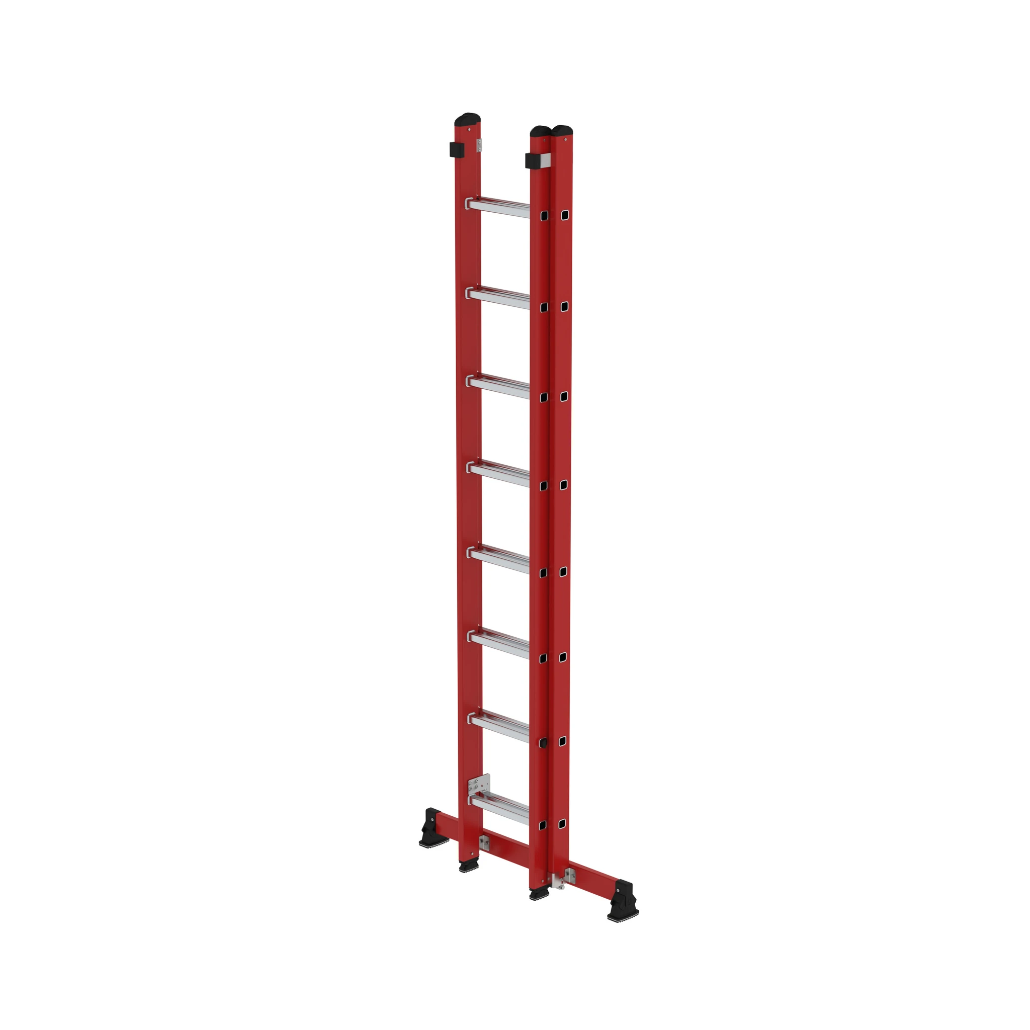 MUNK | Sprossen-Schiebeleiter 2-teilig GFK/Alu mit nivello®-Traverse 2x8 Sprossen – Bild 2