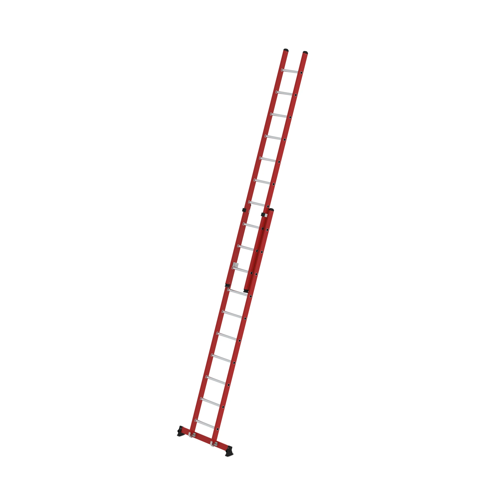 MUNK | Sprossen-Schiebeleiter 2-teilig GFK/Alu mit nivello®-Traverse 2x10 Sprossen