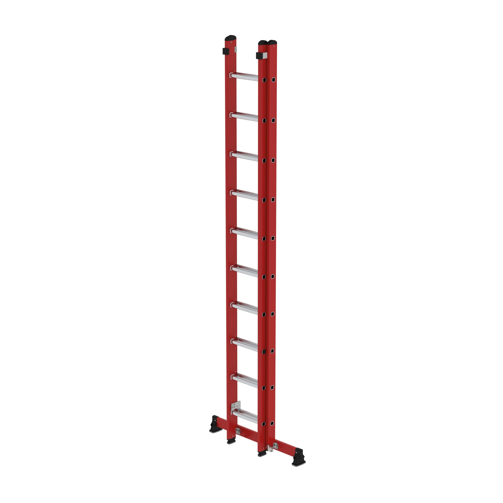 MUNK | Sprossen-Schiebeleiter 2-teilig GFK/Alu mit nivello®-Traverse 2x10 Sprossen – Bild 2
