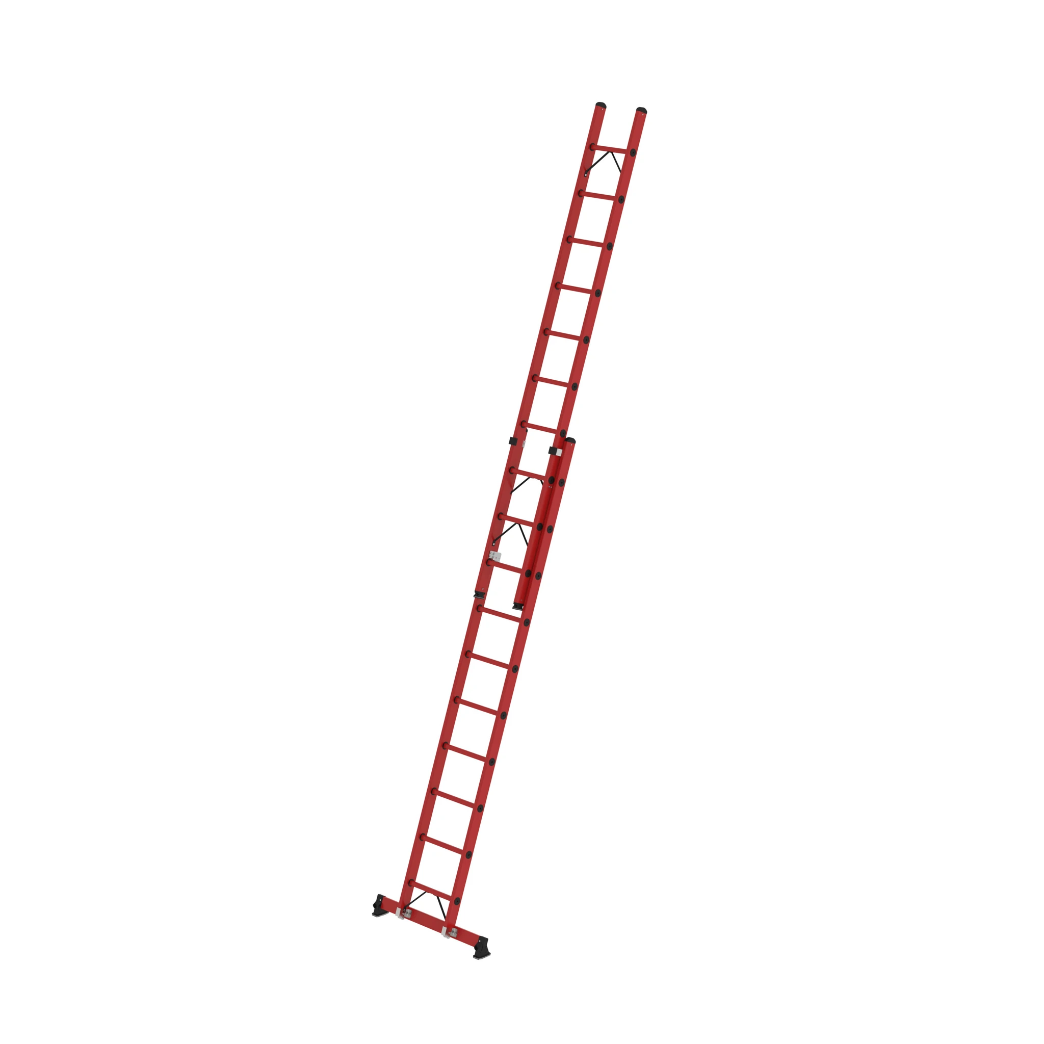 MUNK | Sprossen-Schiebeleiter 2-teilig GFK mit nivello® Traverse 2x10 Sprossen