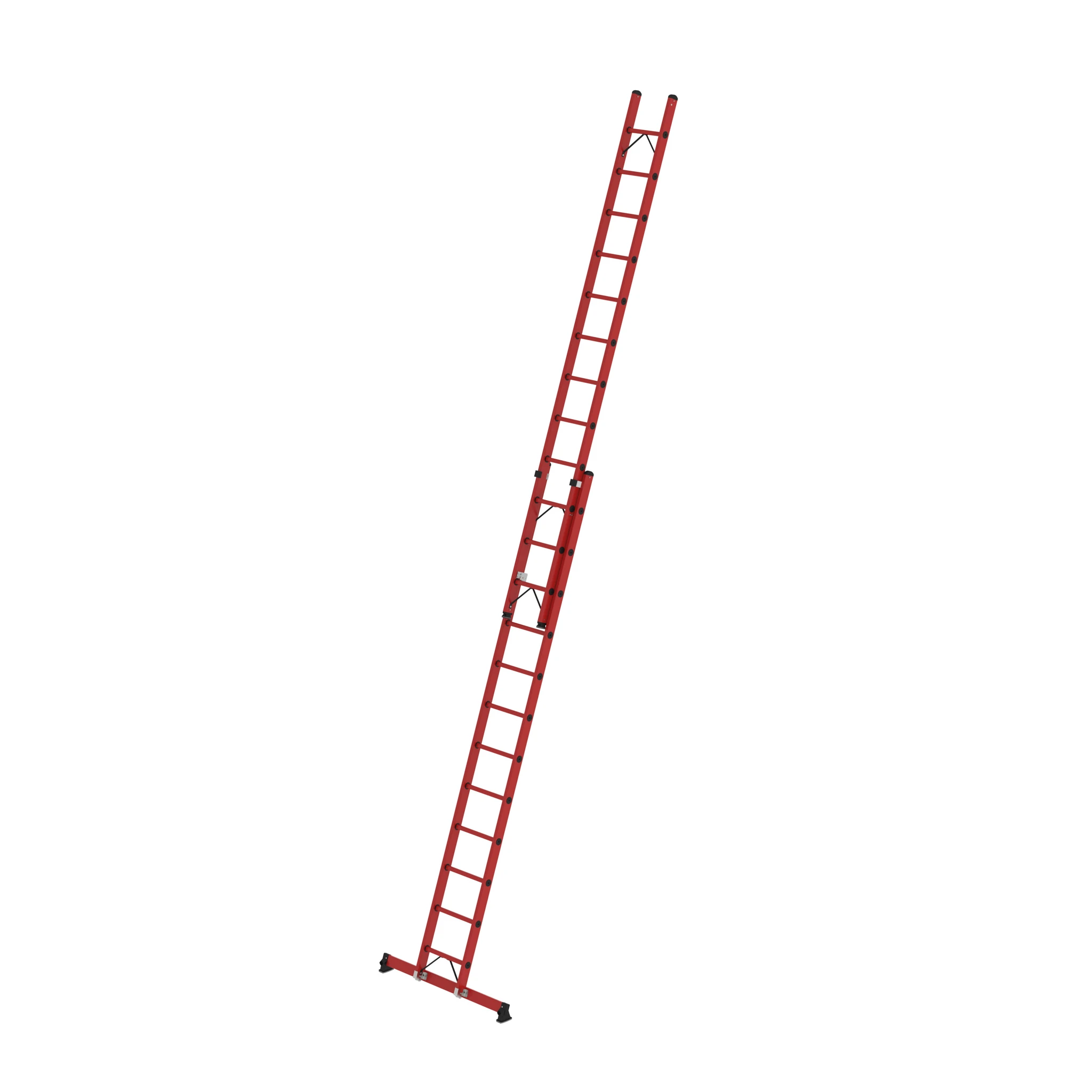 MUNK | Sprossen-Schiebeleiter 2-teilig GFK mit nivello® Traverse 2x12 Sprossen