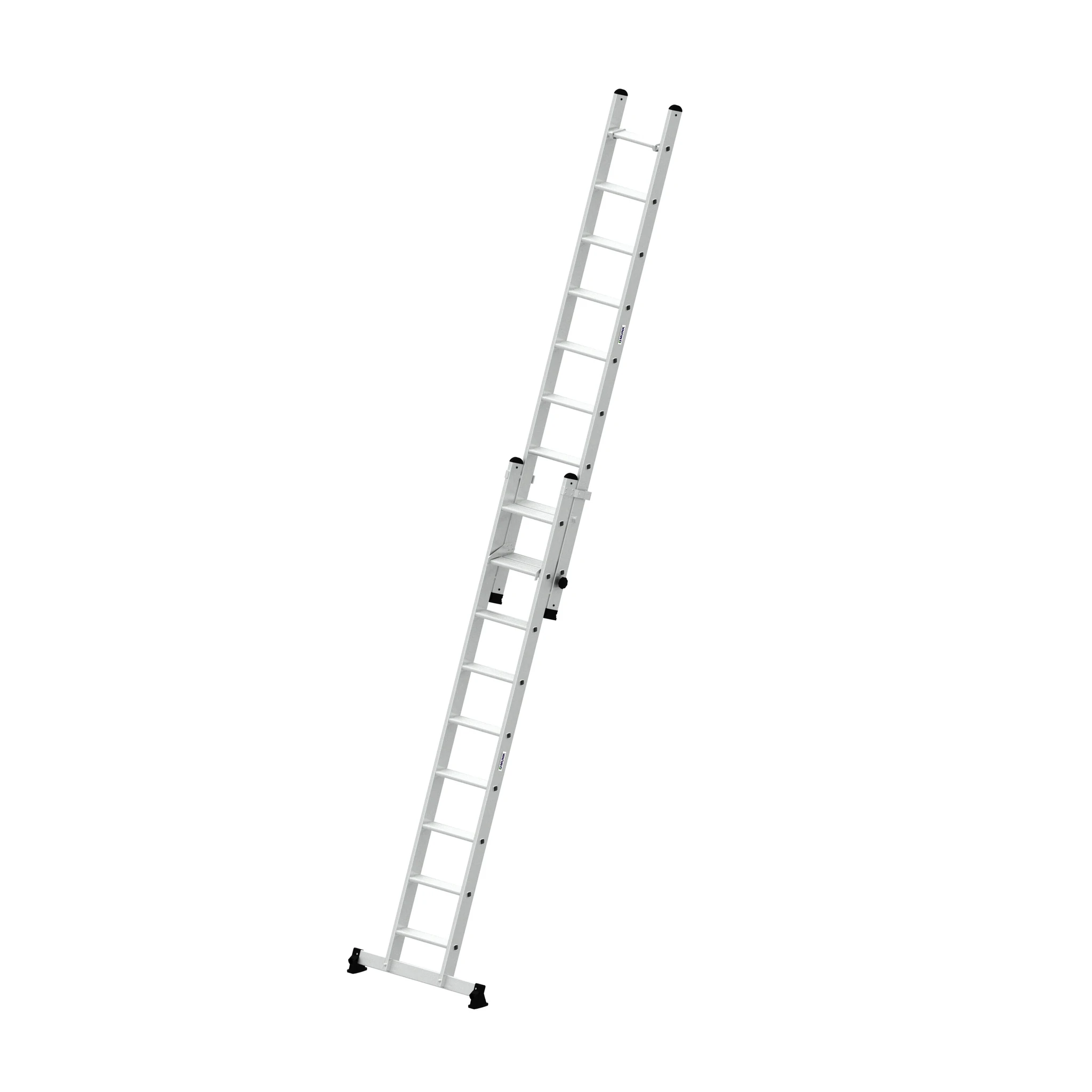 MUNK | Stufen-Schiebeleiter 2-teilig mit nivello®-Traverse 2x9 Stufen