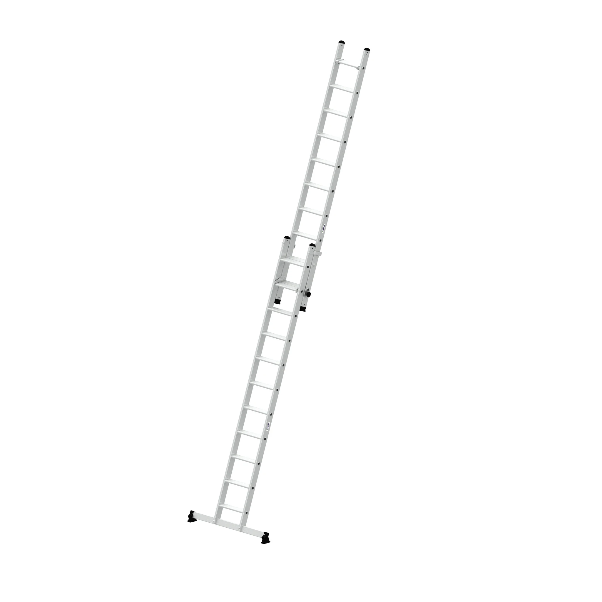 MUNK | Stufen-Schiebeleiter 2-teilig mit nivello®-Traverse 1x11 + 1x10 Stufen