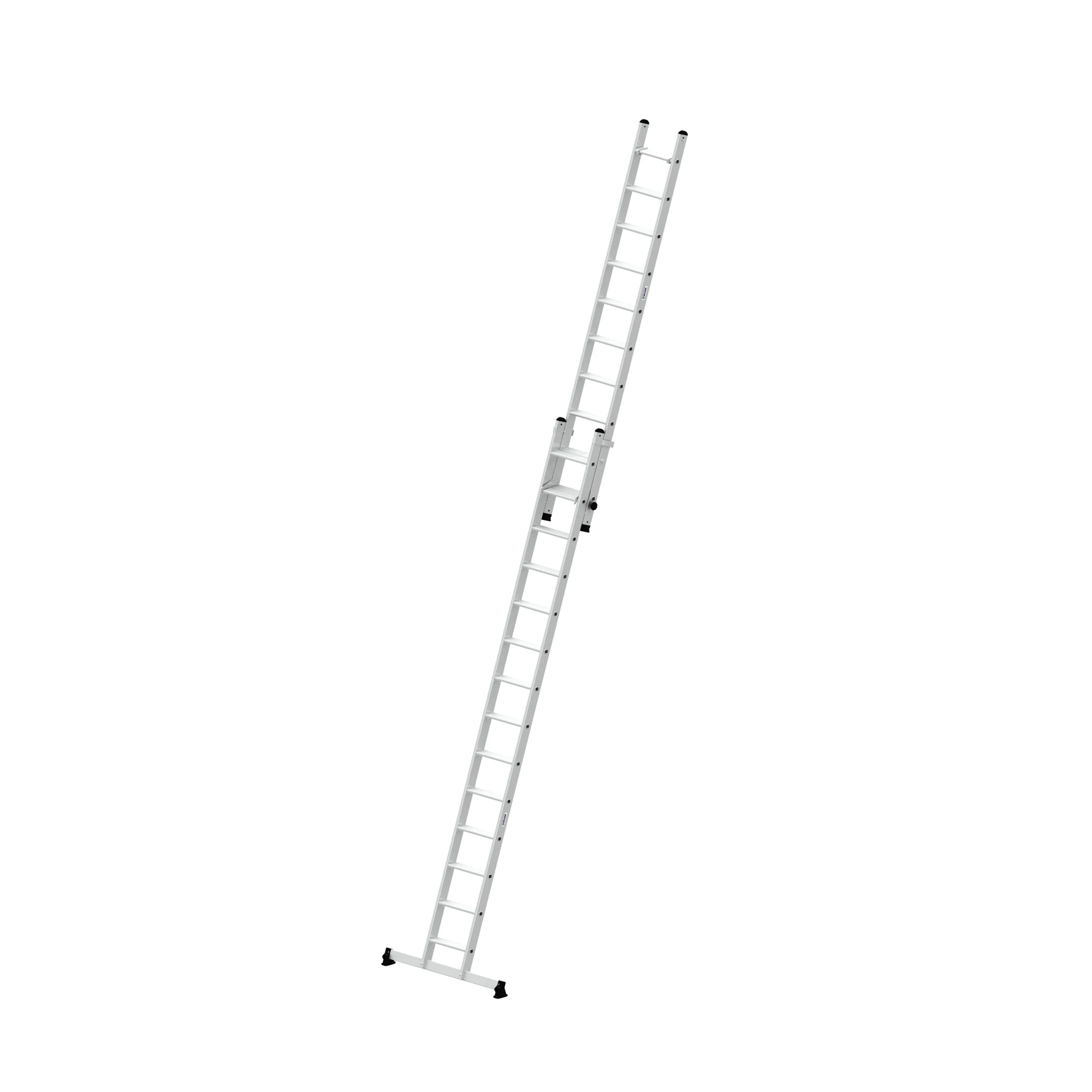 MUNK | Stufen-Schiebeleiter 2-teilig mit nivello®-Traverse 1x14 + 1x10 Stufen