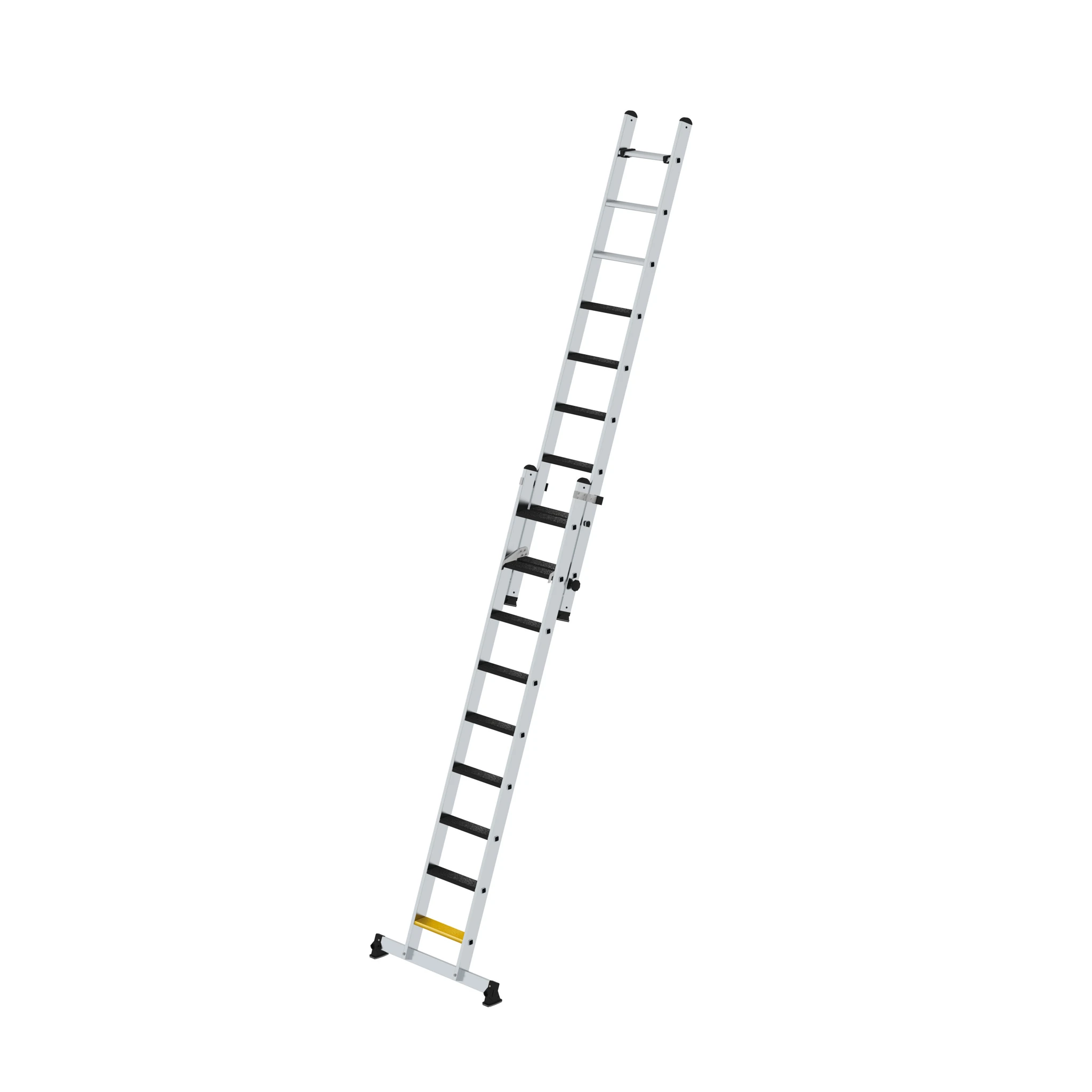 MUNK | Stufen-Schiebeleiter 2-teilig mit nivello-Traverse und clip-step R13 2x9