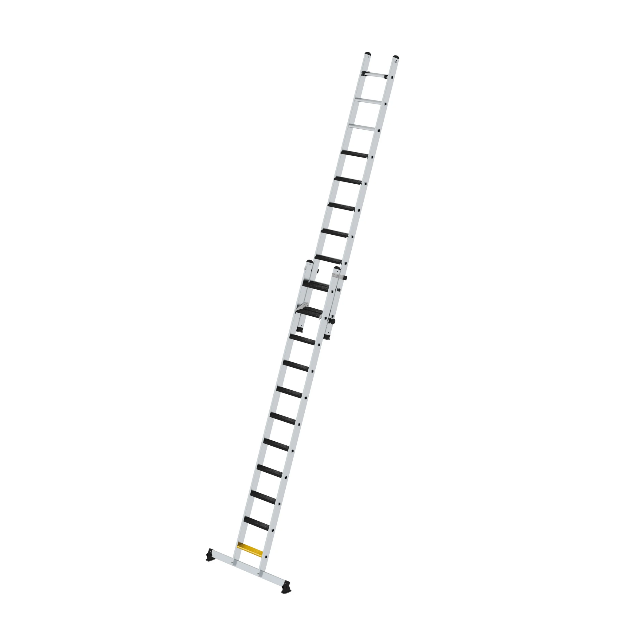 MUNK | Stufen-Schiebeleiter 2-teilig mit nivello-Traverse und clip-step R13 1x11 + 1x10