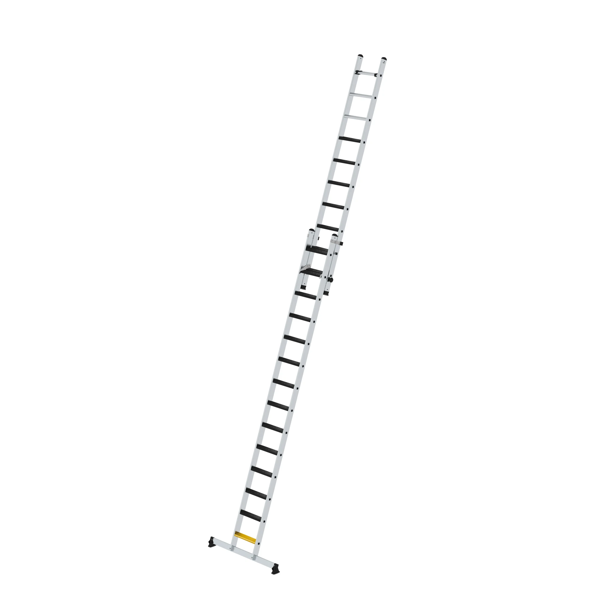 MUNK | Stufen-Schiebeleiter 2-teilig mit nivello-Traverse und clip-step R13 1x14 + 1x10