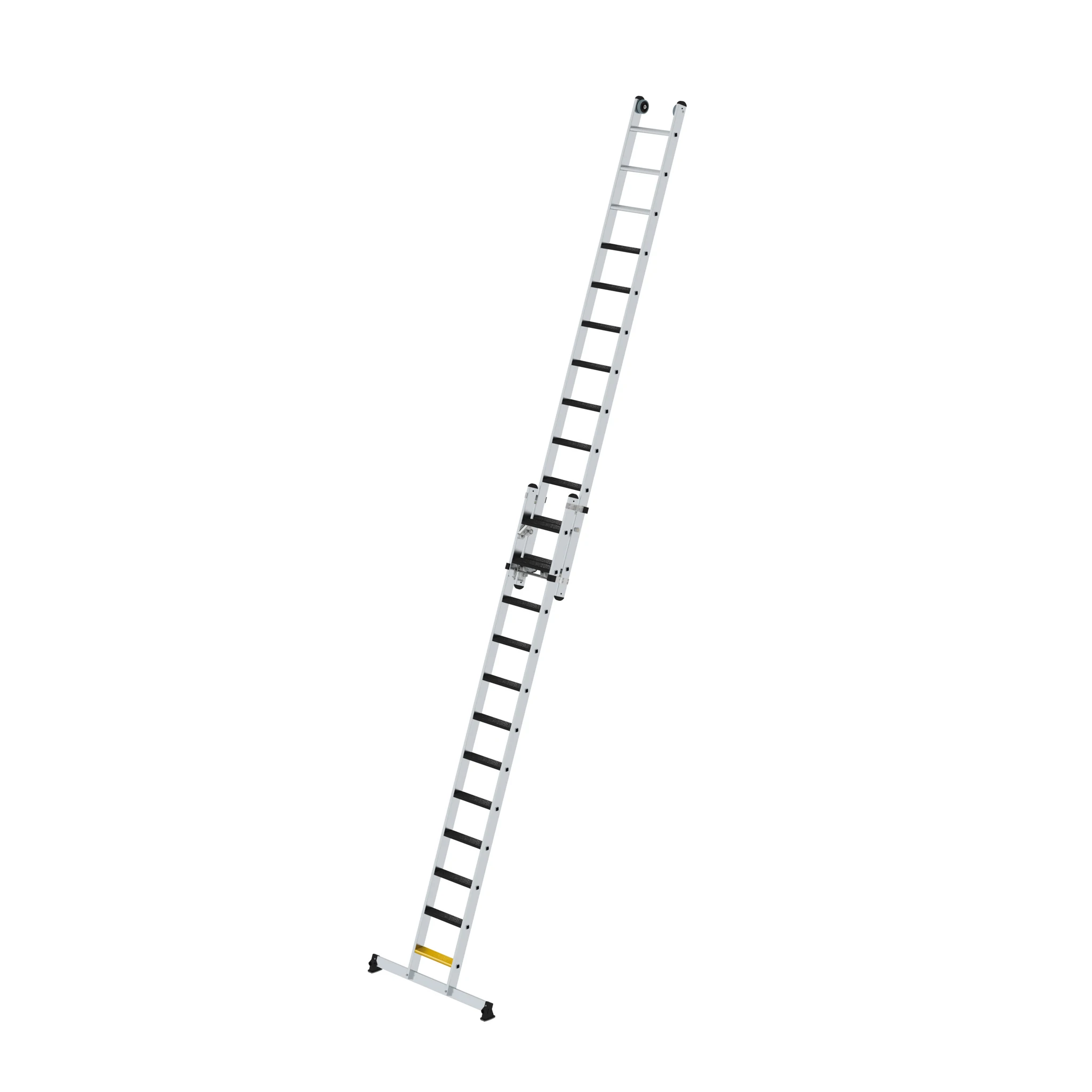 MUNK | Stufen-Seilzugleiter 2-teilig mit nivello Traverse und clip-step R13 2x12 Stufen