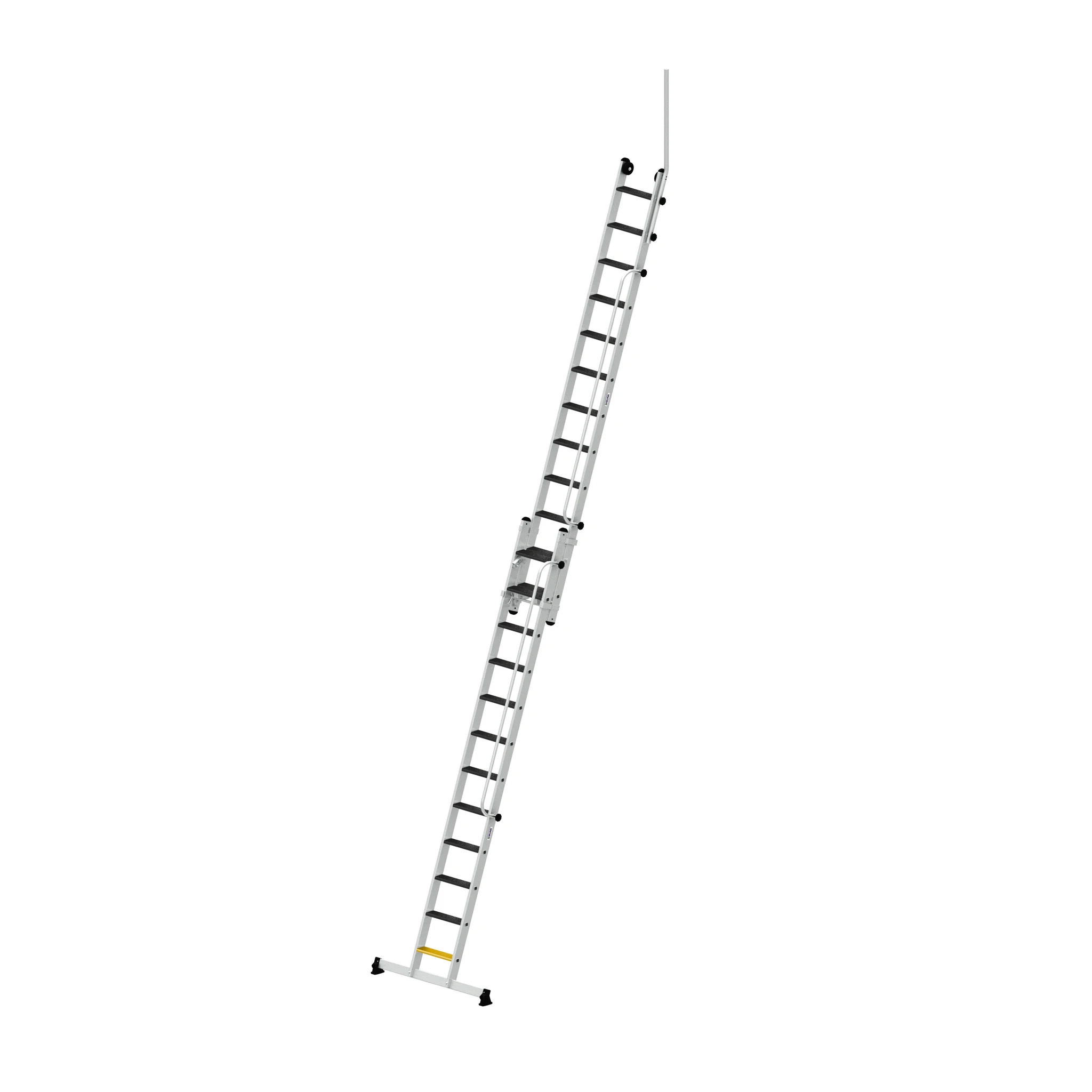 MUNK | Stufen-Seilzugleiter 2-teilig mit Handlauf und Ausstiegsholm 2x12 Stufen