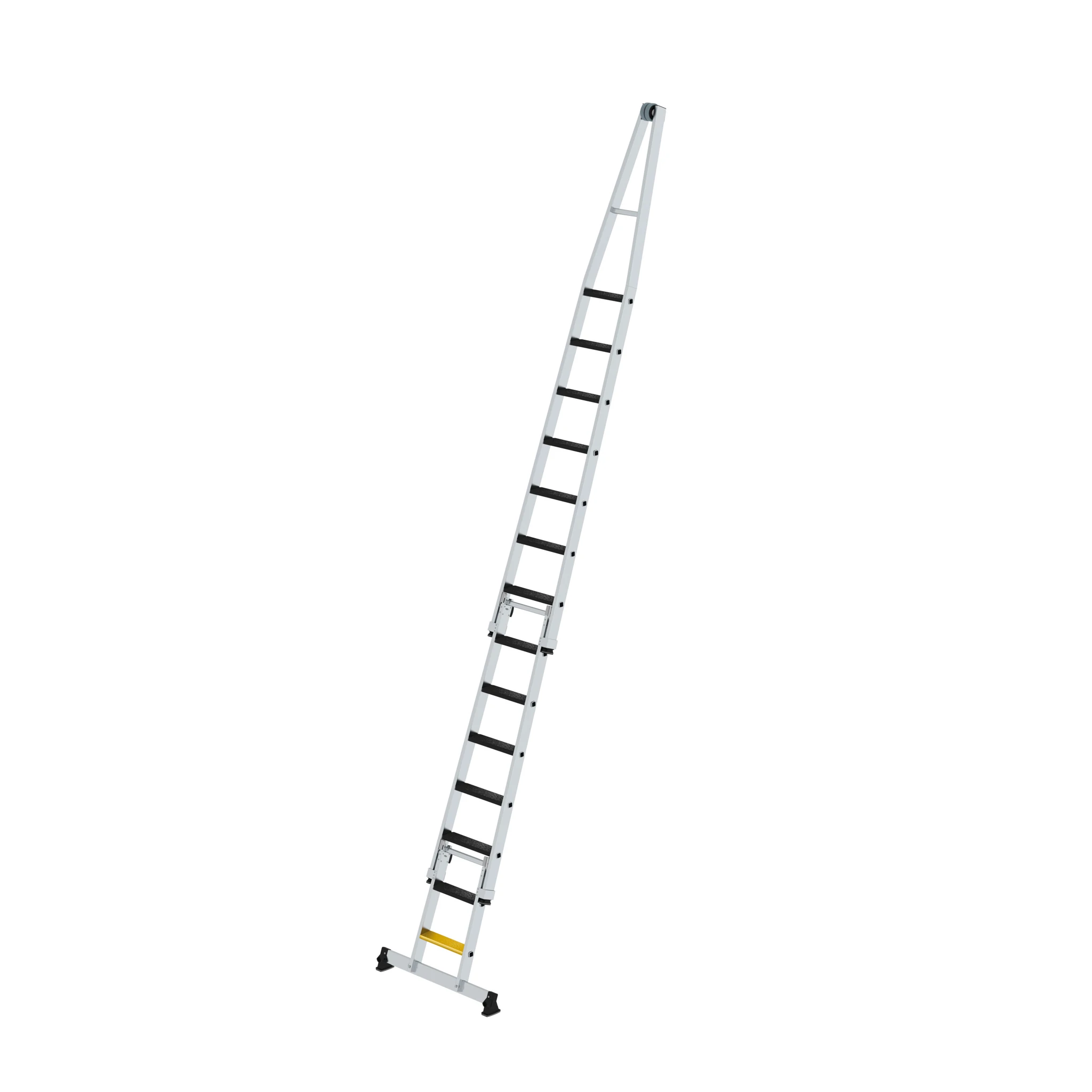MUNK | Stufen-Glasreinigerleiter-Satz mit nivello®-Traverse und clip-step R13 Kombi mit 2 Unterteilen