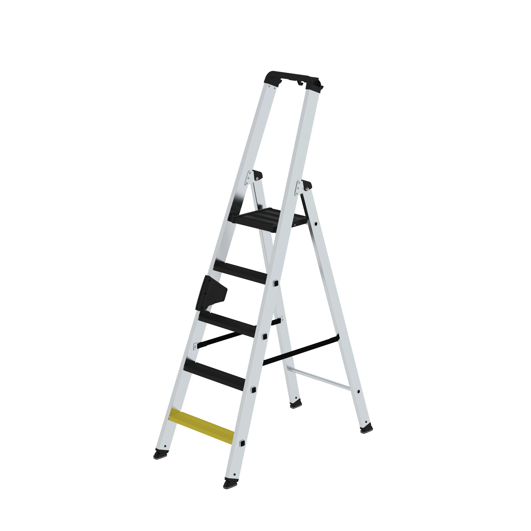 MUNK | Stufen-Stehleiter 250 kg einseitig begehbar mit clip-step R13 5 Stufen