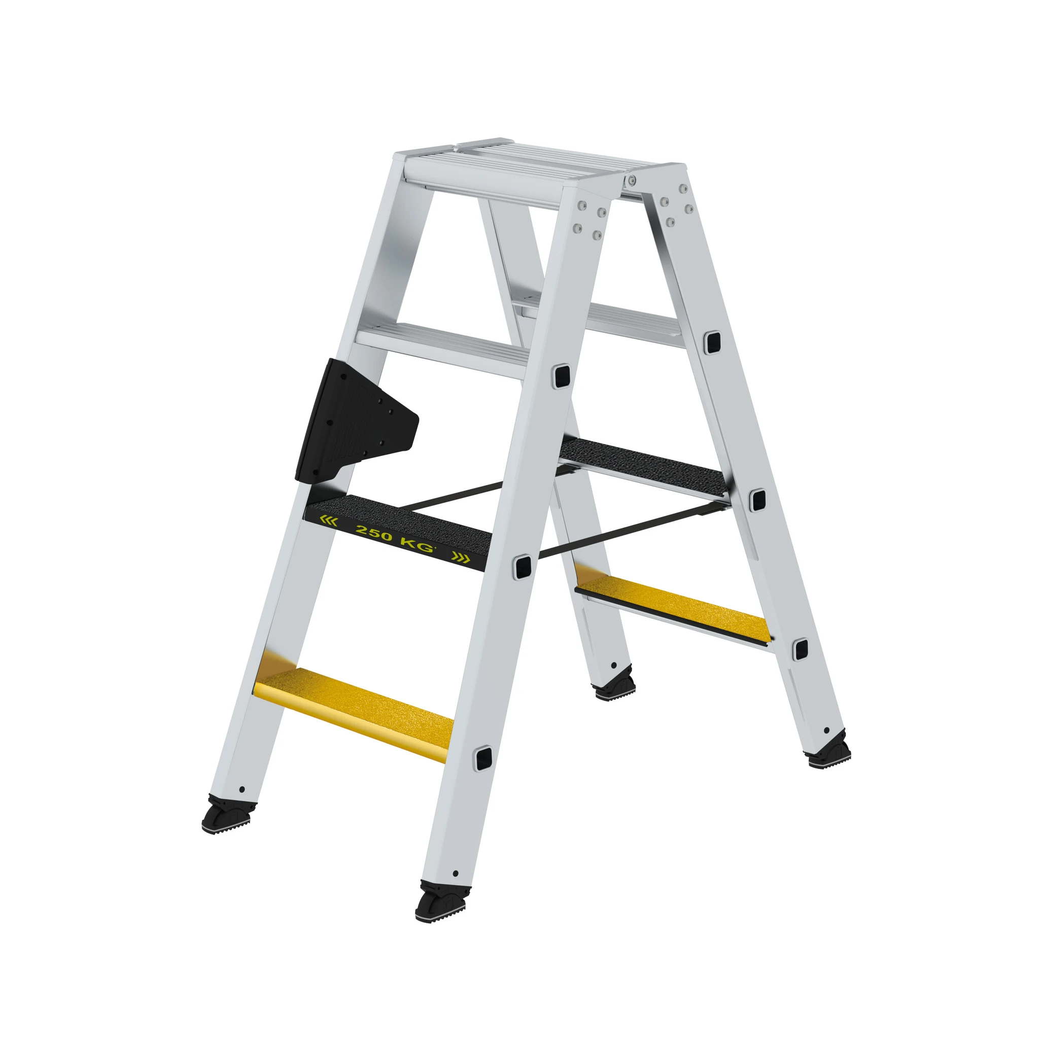 MUNK | Stufen-Stehleiter 250 kg beidseitig begehbar mit clip-step R13 2x4 Stufen