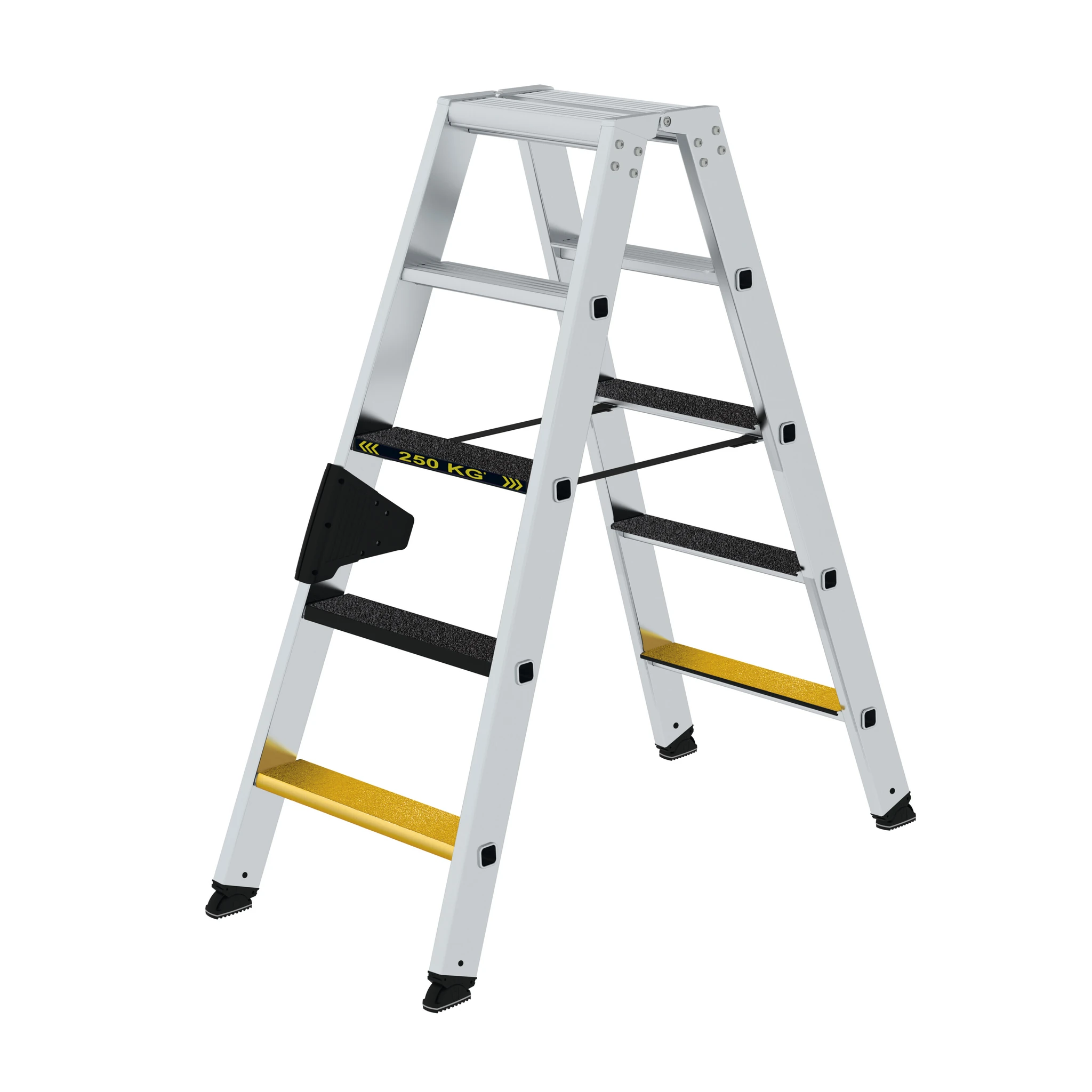 MUNK | Stufen-Stehleiter 250 kg beidseitig begehbar mit clip-step R13 2x5 Stufen