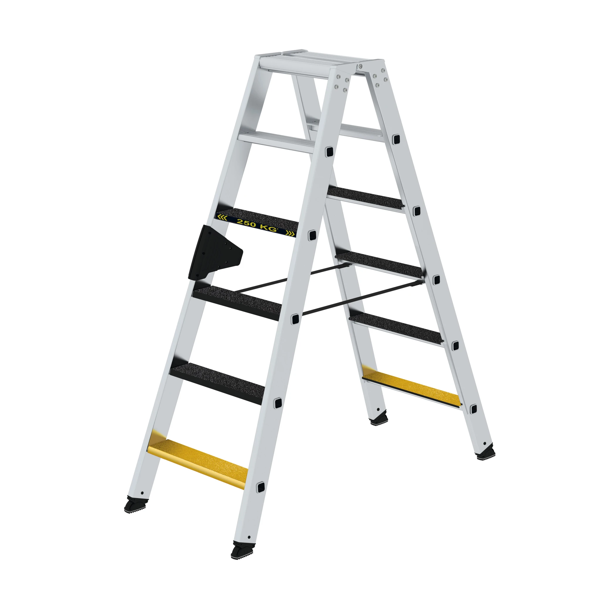 MUNK | Stufen-Stehleiter 250 kg beidseitig begehbar mit clip-step R13 2x6 Stufen