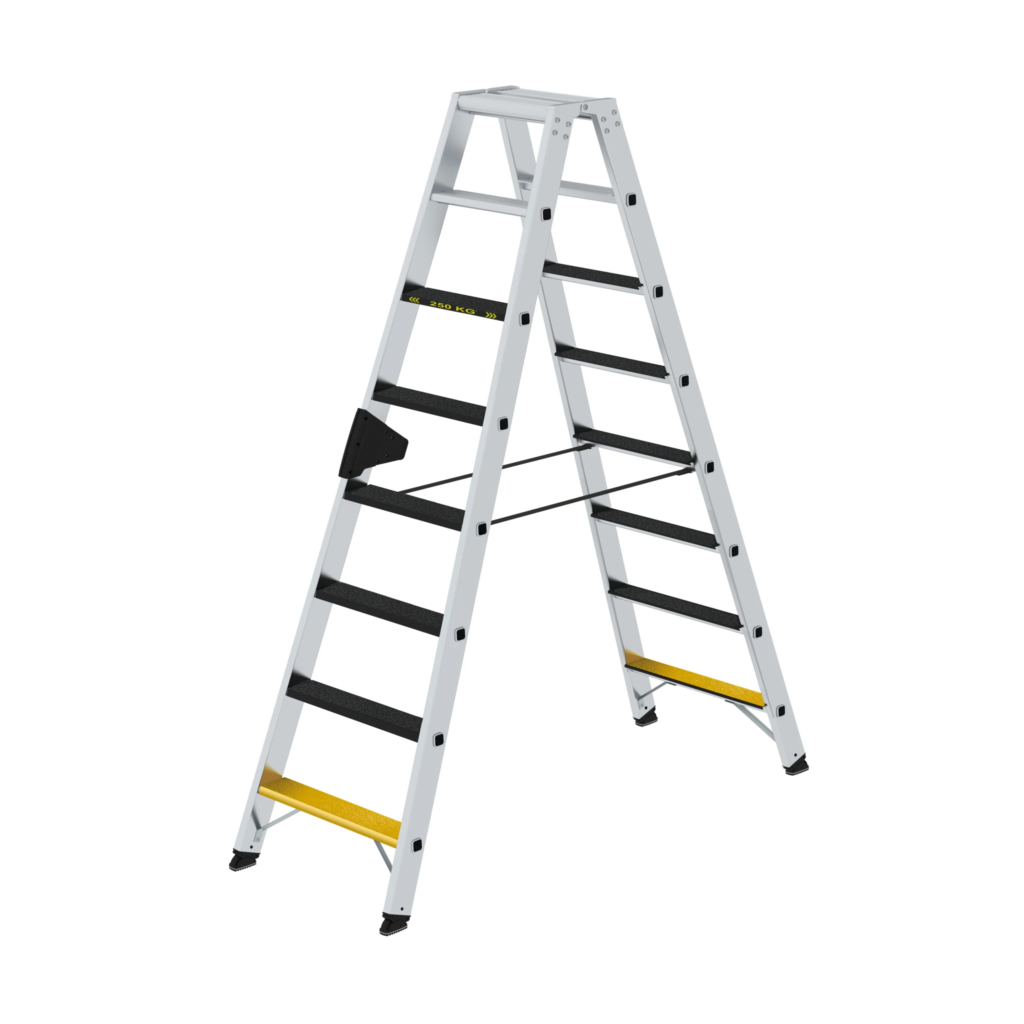 MUNK | Stufen-Stehleiter 250 kg beidseitig begehbar mit clip-step R13 2x8 Stufen