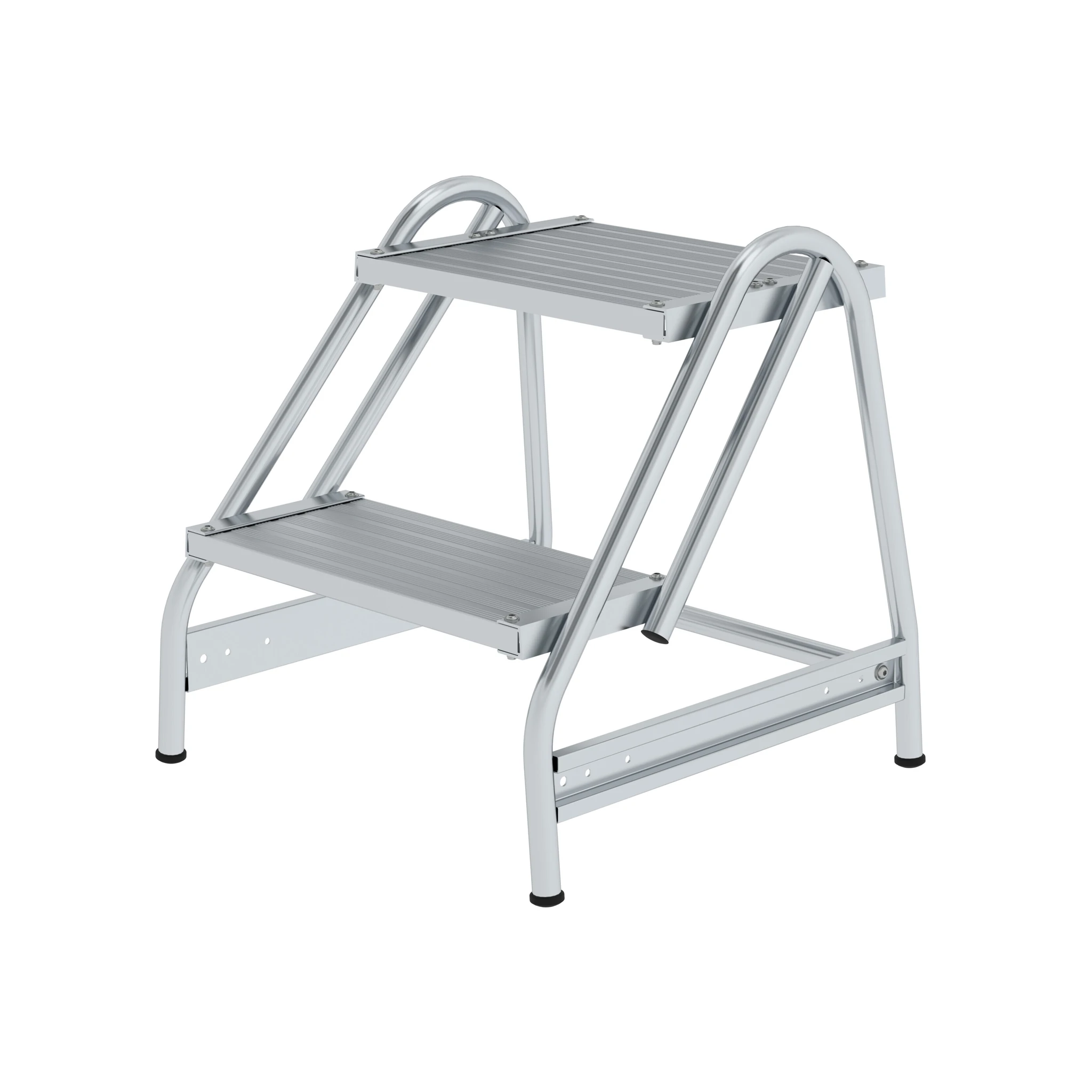 MUNK | Arbeitspodest einseitig begehbar Aluminium geriffelt 2 Stufen