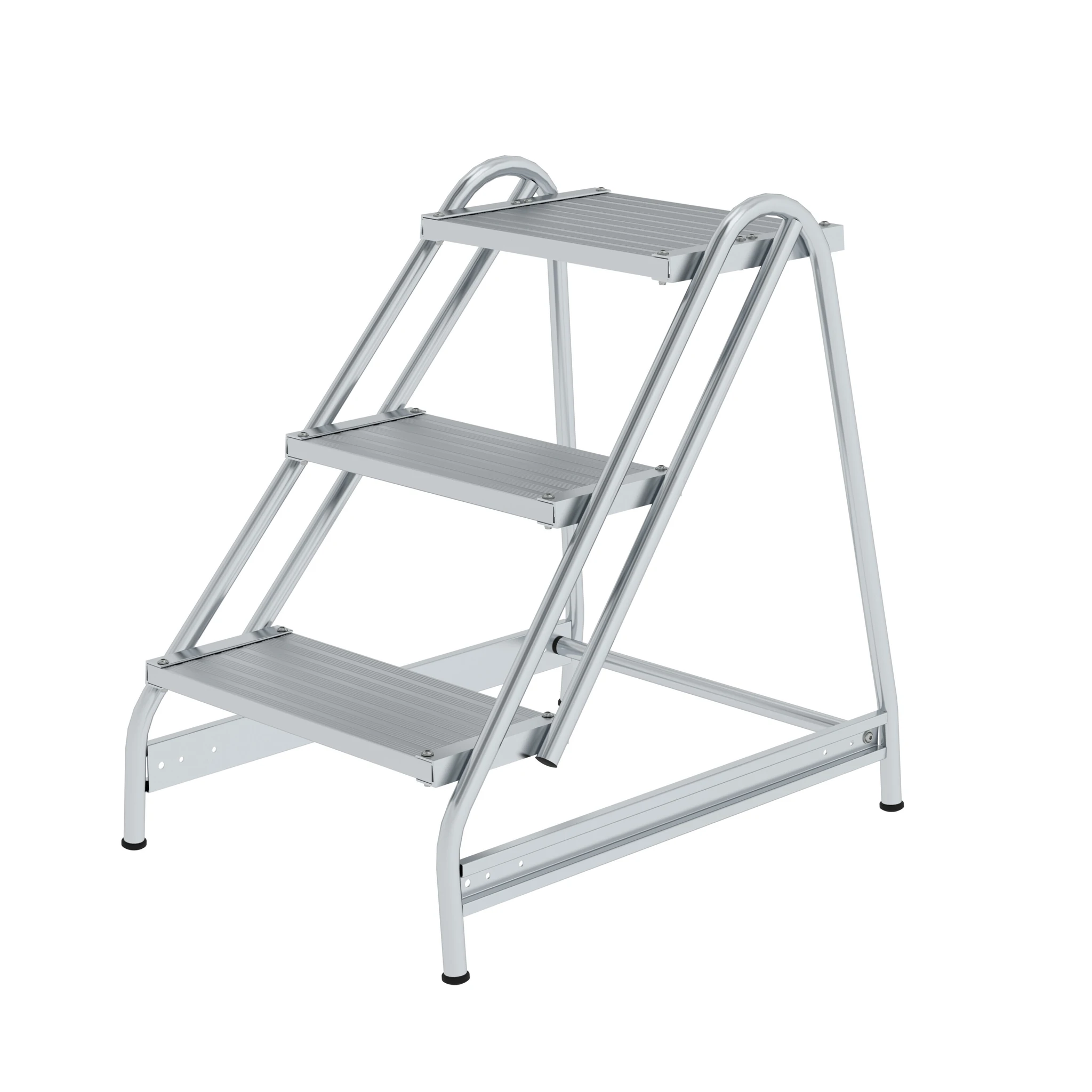 MUNK | Arbeitspodest einseitig begehbar Aluminium geriffelt 3 Stufen