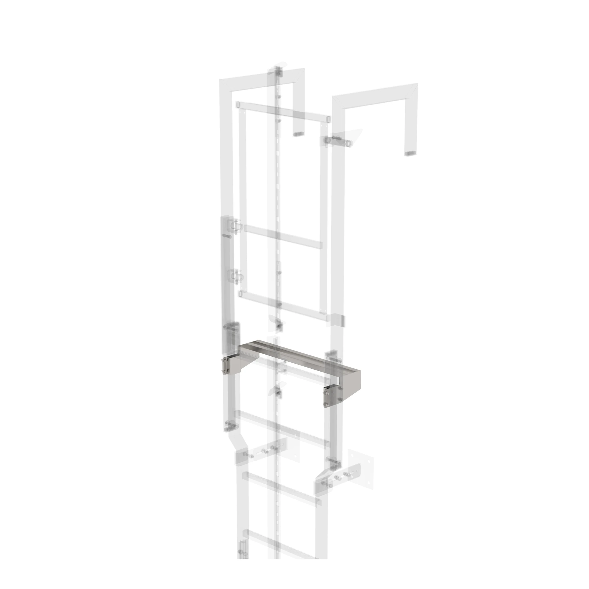 MUNK | Ausstiegstritt für SI-Türe mit Steigschutzschiene Edelstahl Spaltmaß 150mm
