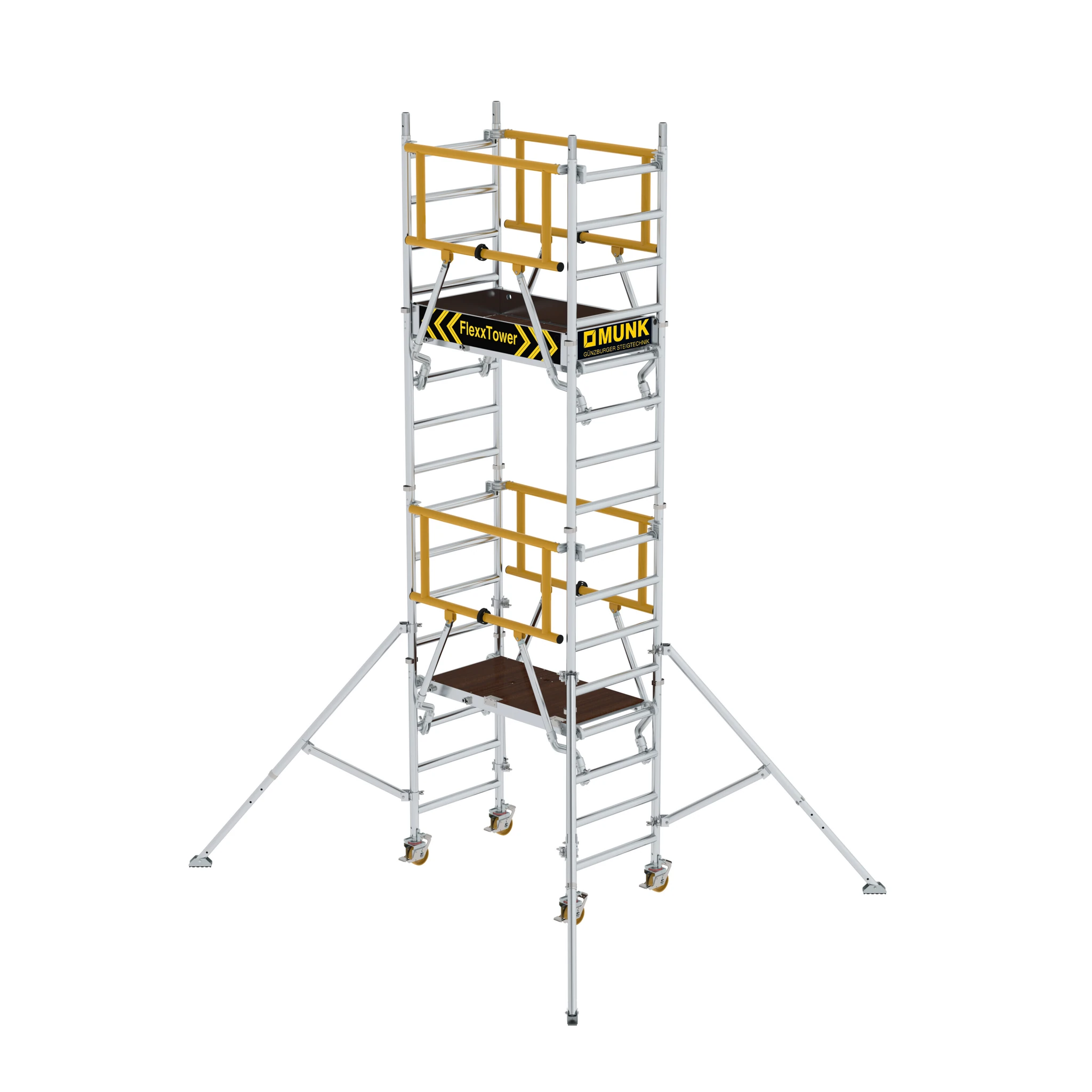 MUNK | FlexxTower SG mit vorlaufendem Geländer Plattformhöhe 3,10 m