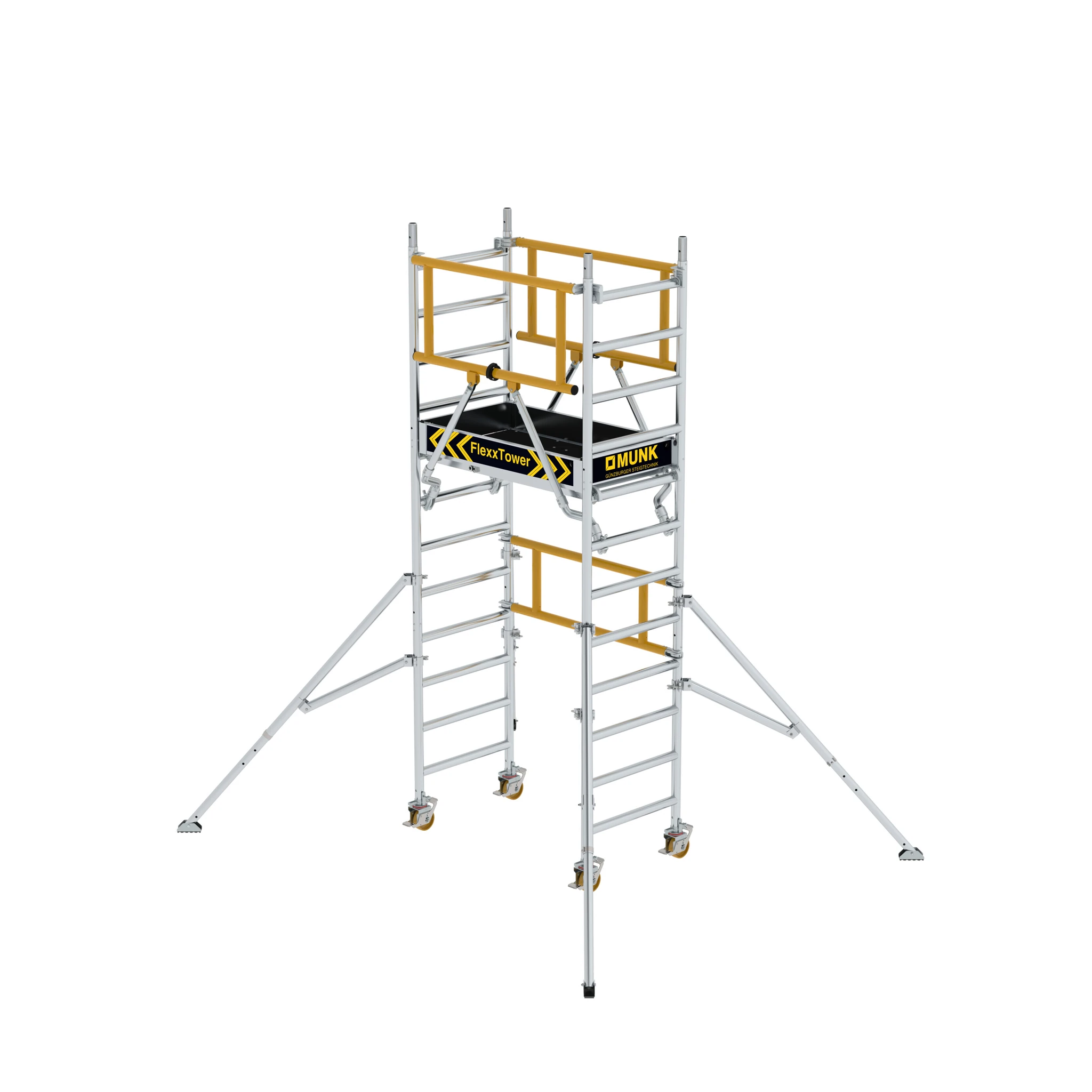 MUNK | FlexxTower SG ergo mit vorlaufendem Geländer Plattformhöhe 2,10 m
